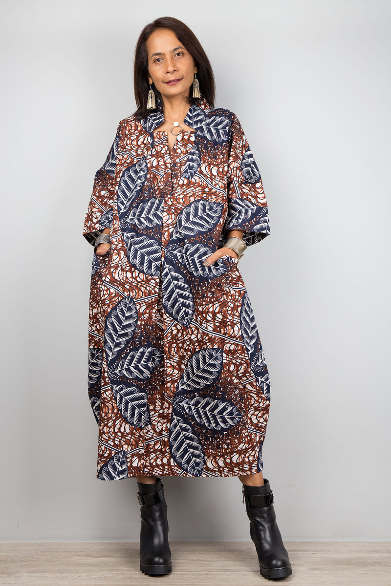 African ankara kaftan dress | Dutch Wax tunic dress – Nuichan