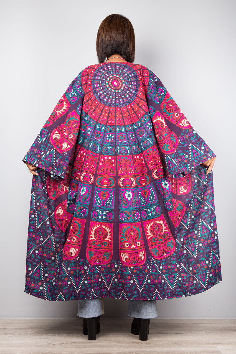 Boho Kimono Cardigan, Indian Cotton duster vest, Beach cover up – Nuichan