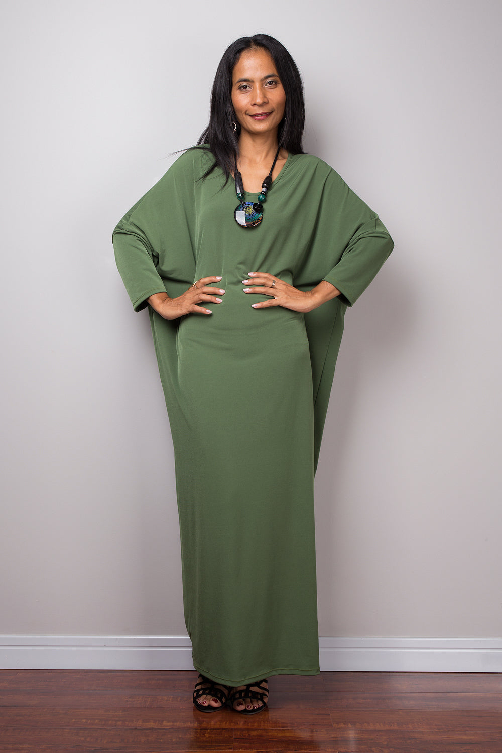 Green Dress green mid length dress lounge dress oversized dress lo Nuichan