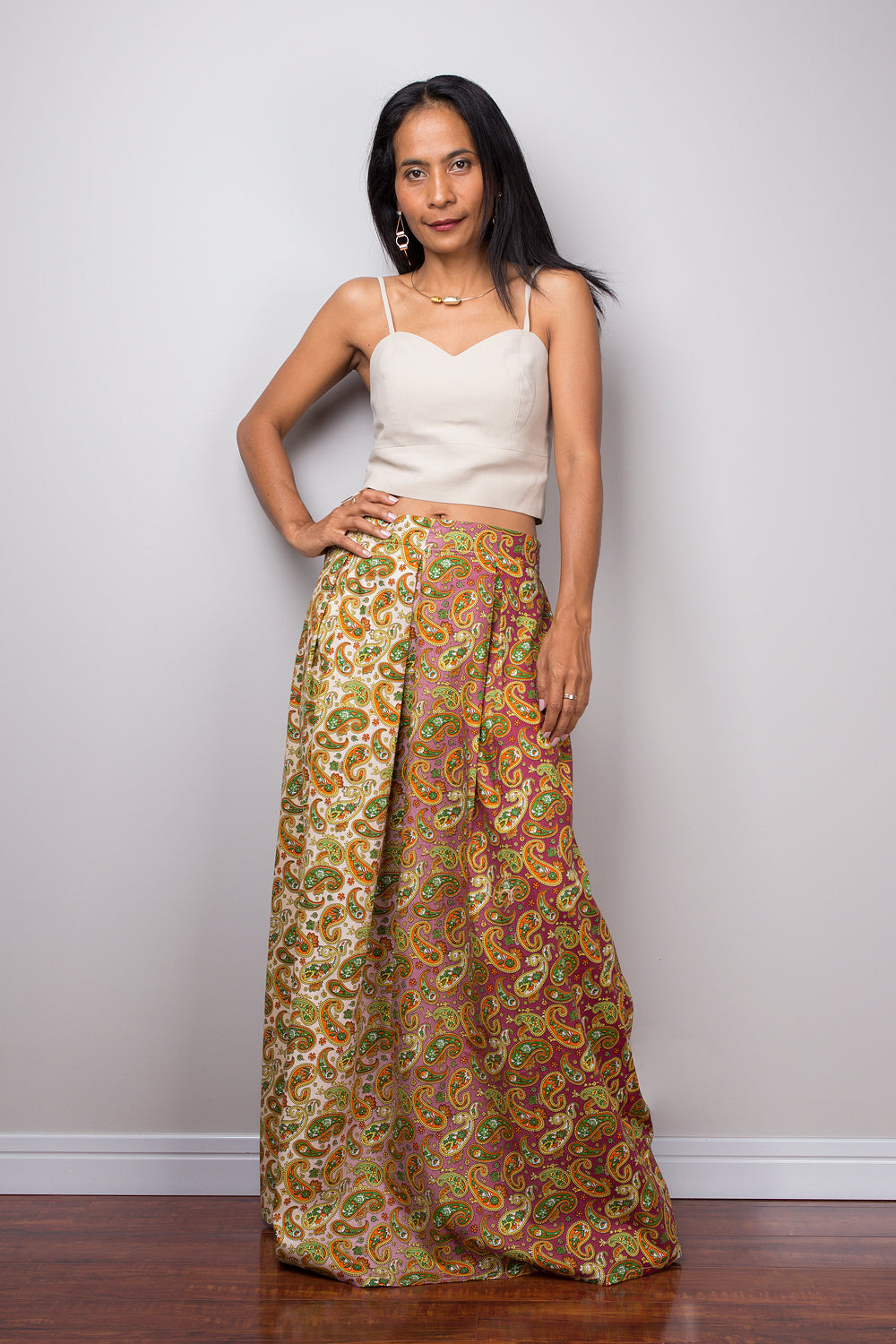 Bohemian Paisley maxi skirt Nuichan