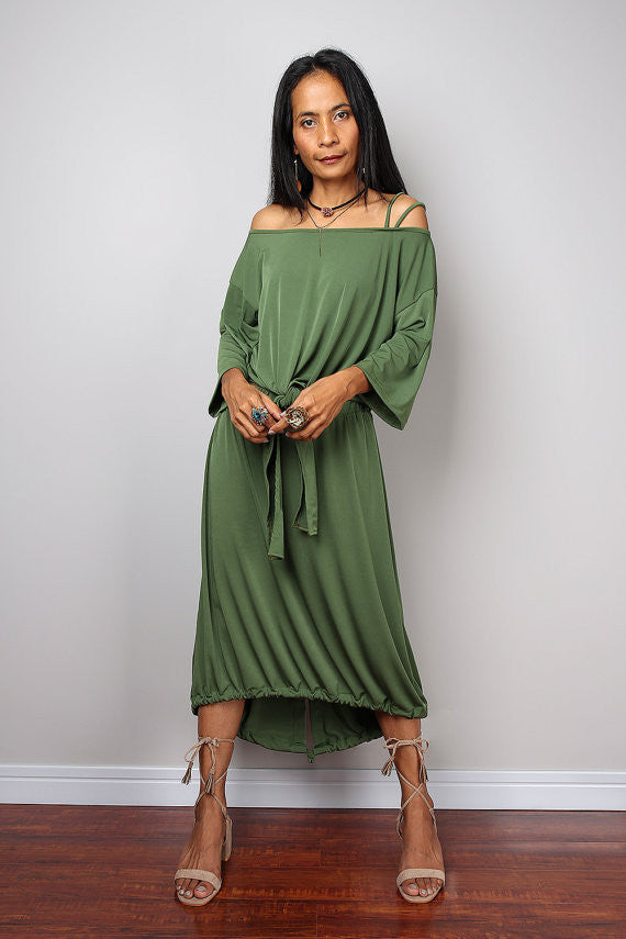 Olive green outlet two piece dress