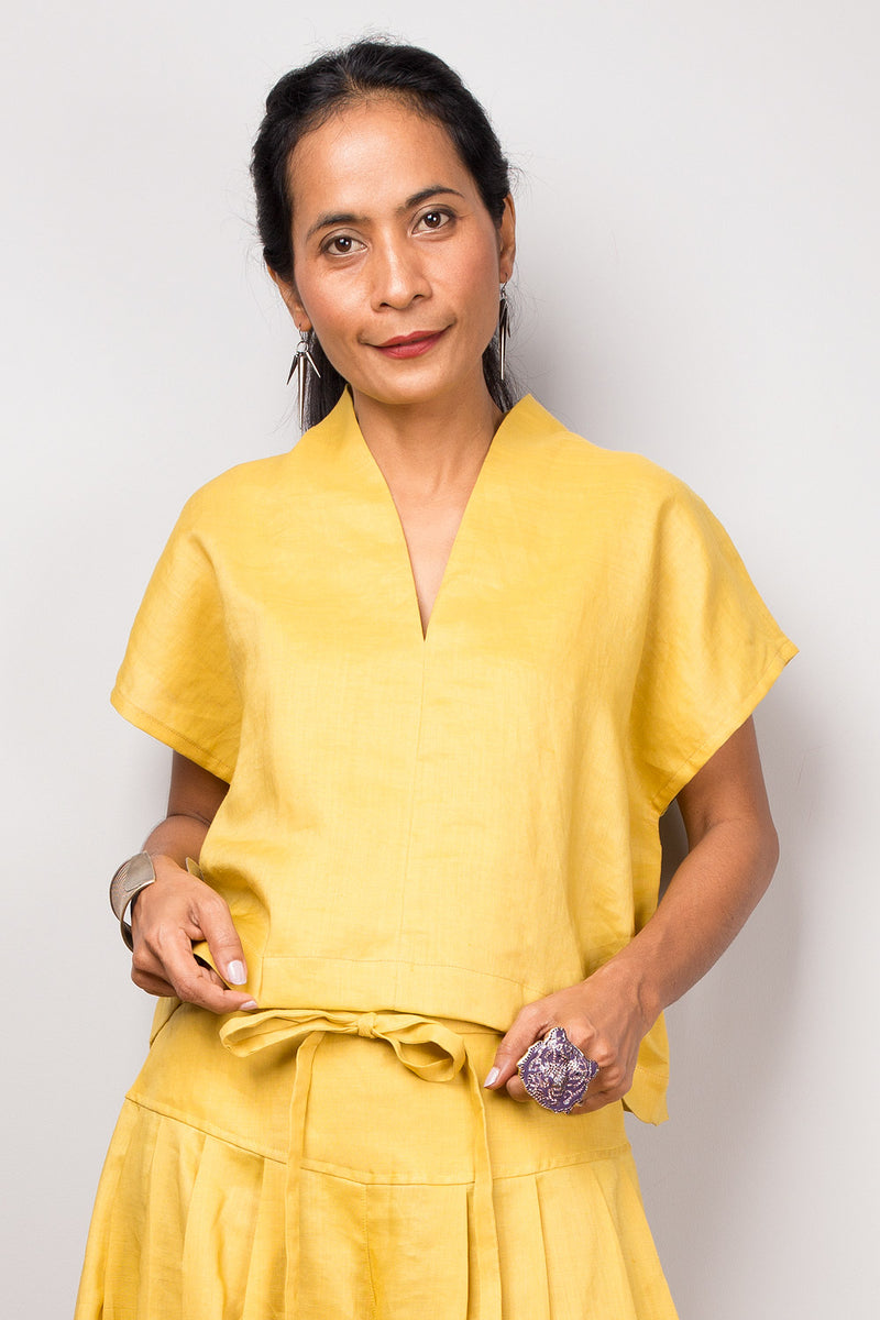 Yellow best sale summer blouse