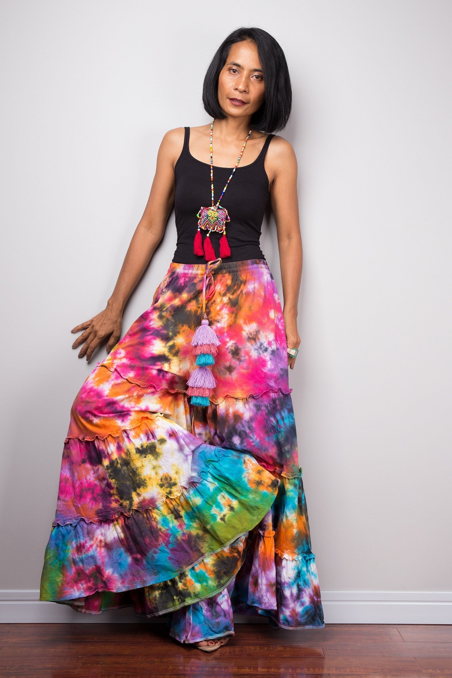 Tie dye wide leg pants