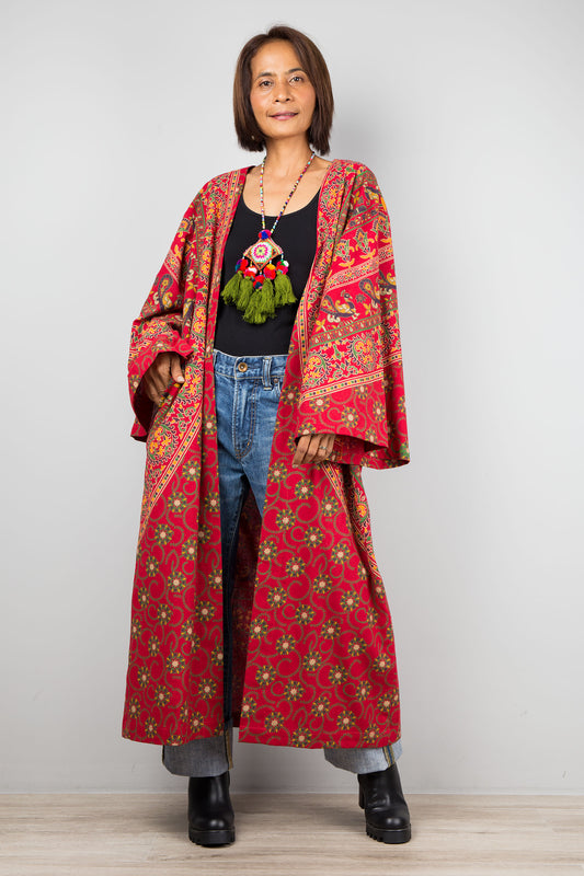 Mandala duster with pockets by Nuichan. Buy cotton cardigan online.