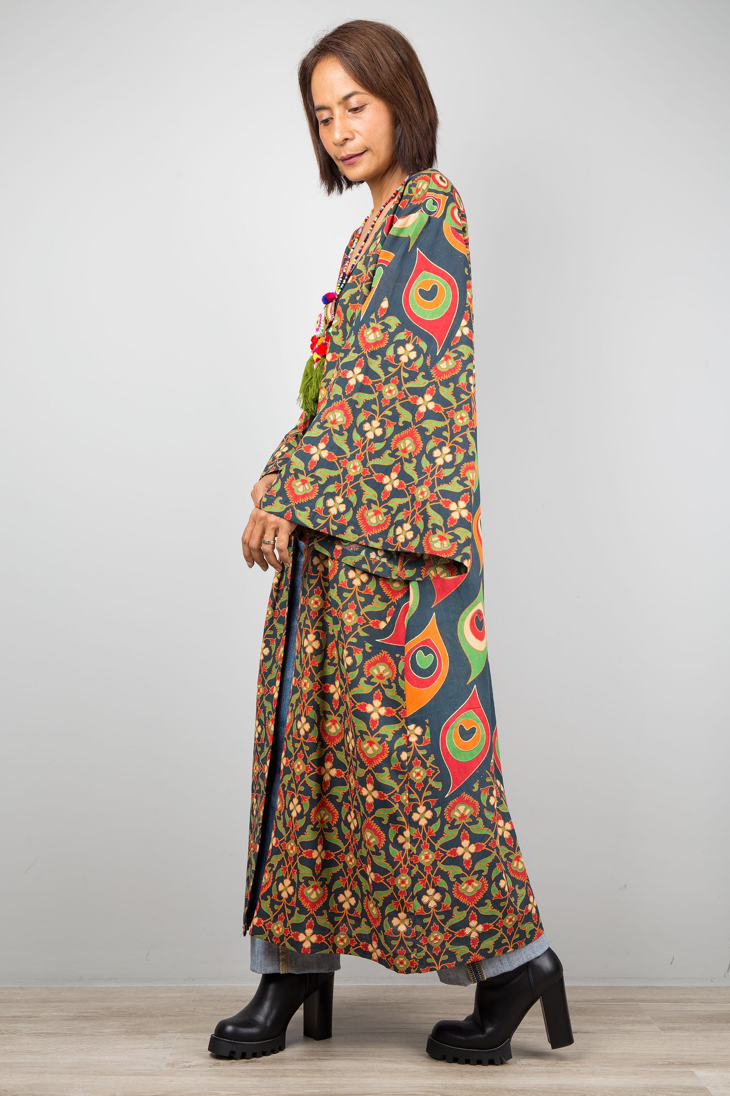 Mandala duster with pockets by Nuichan. Buy cotton cardigan online