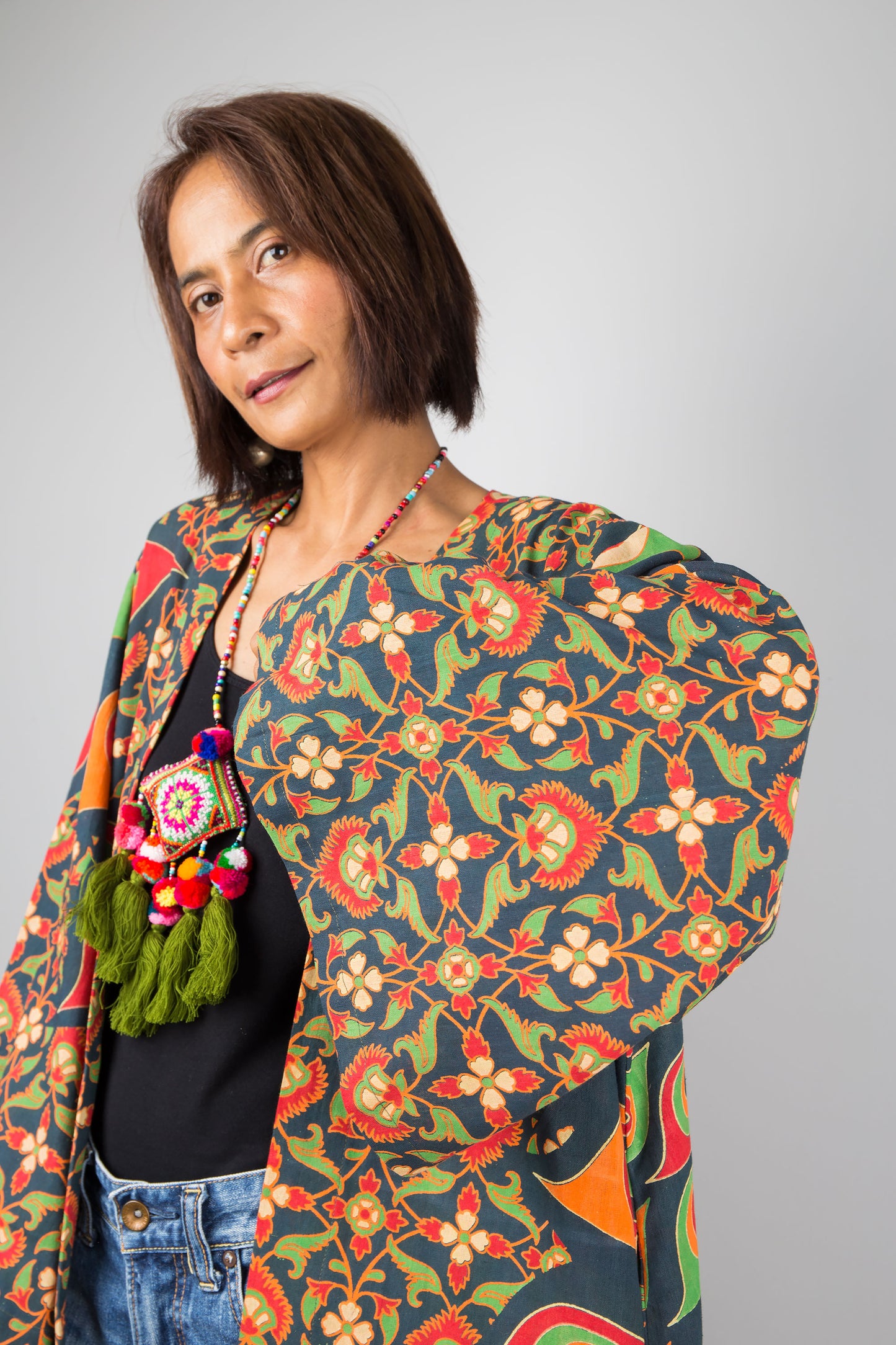 Mandala duster with pockets by Nuichan. Buy cotton cardigan online