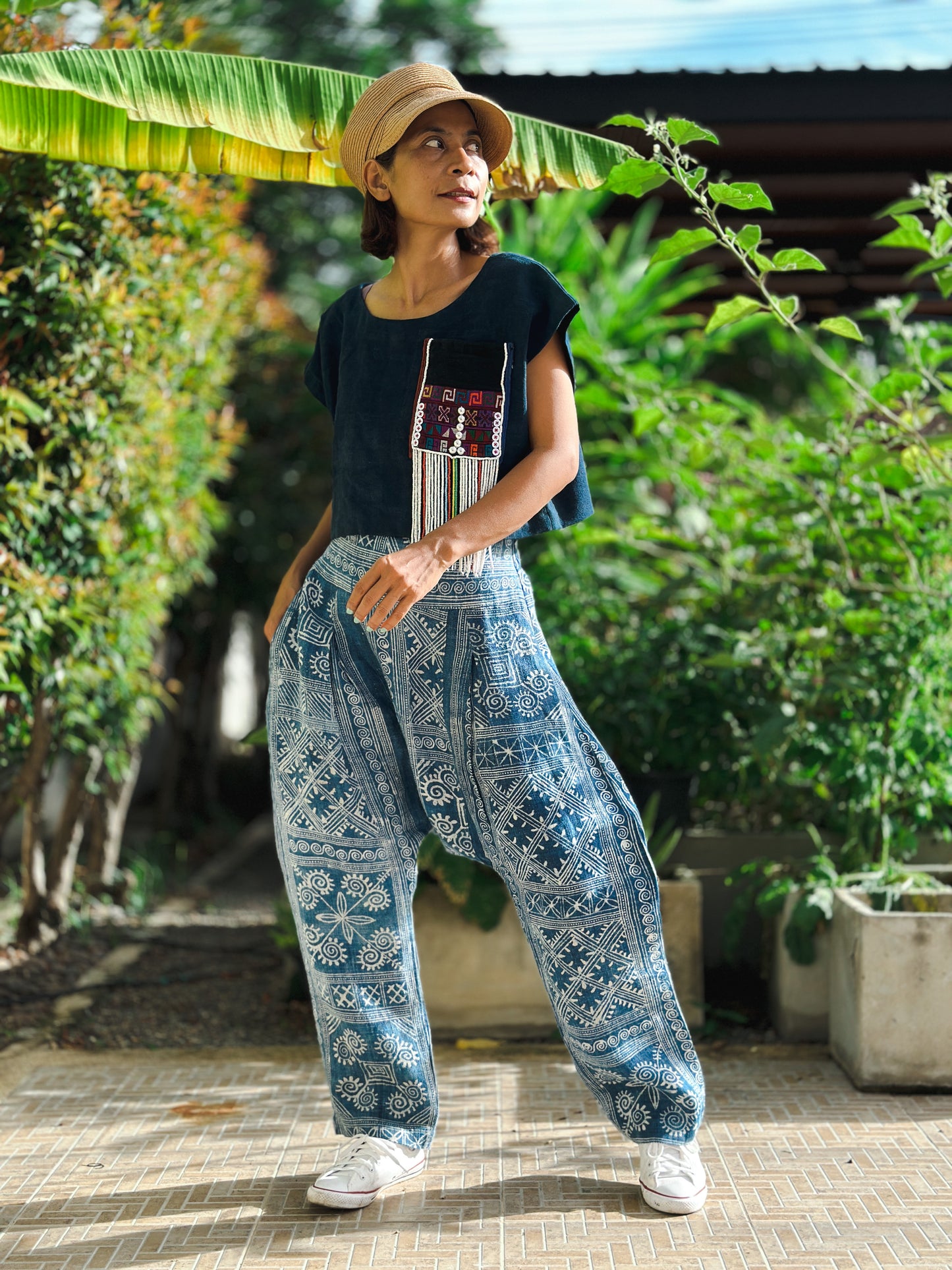 Blue harem pants