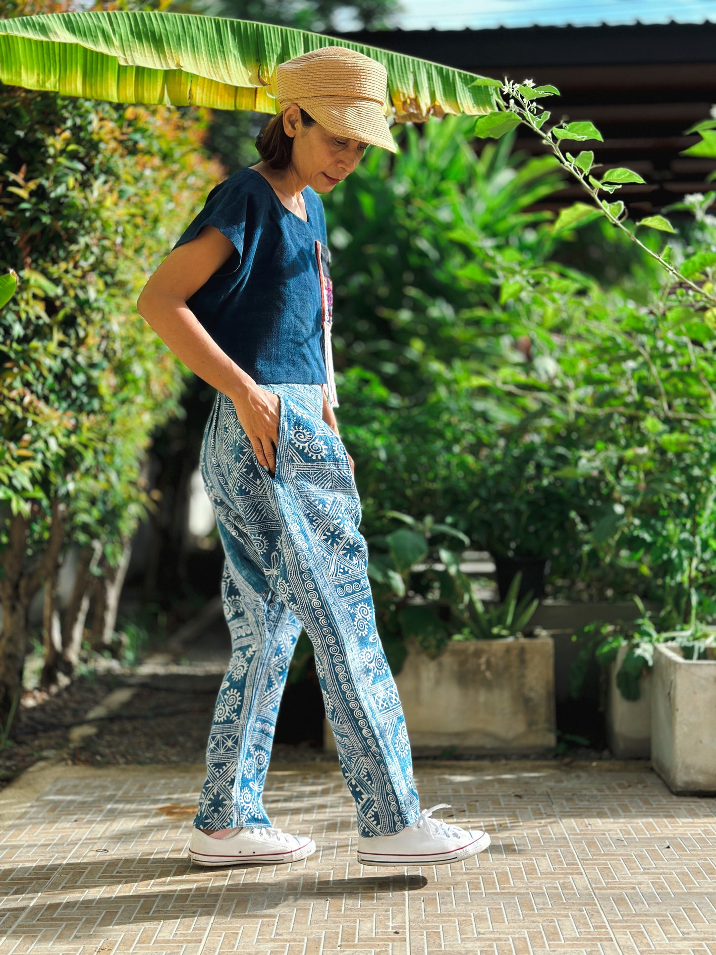 Blue harem pants