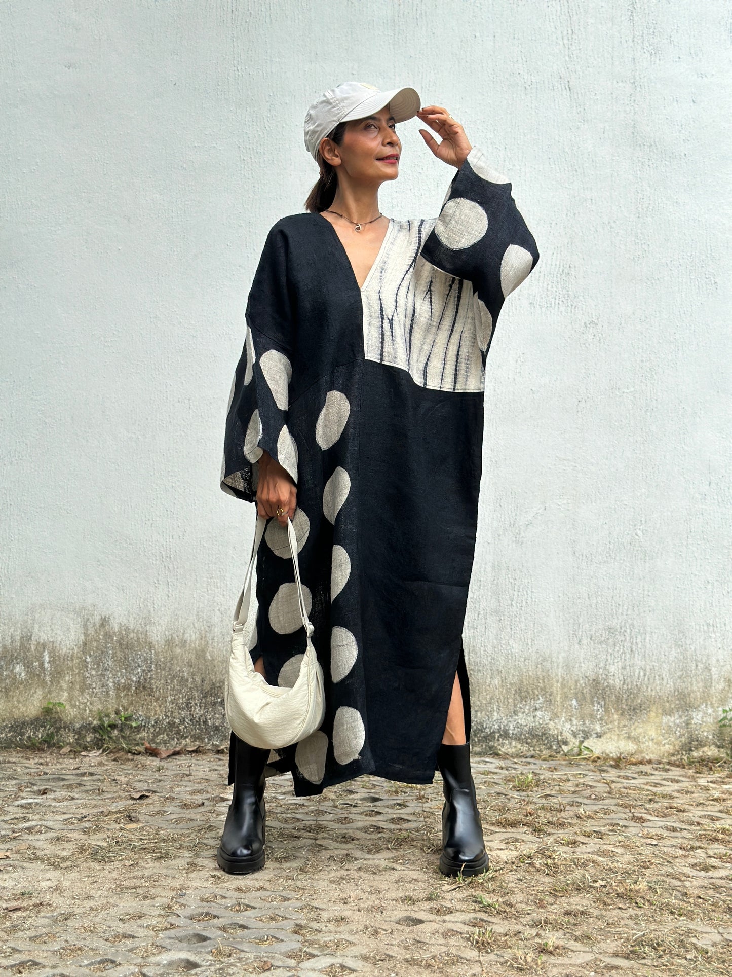 Kaftan dress (shibori and dot)