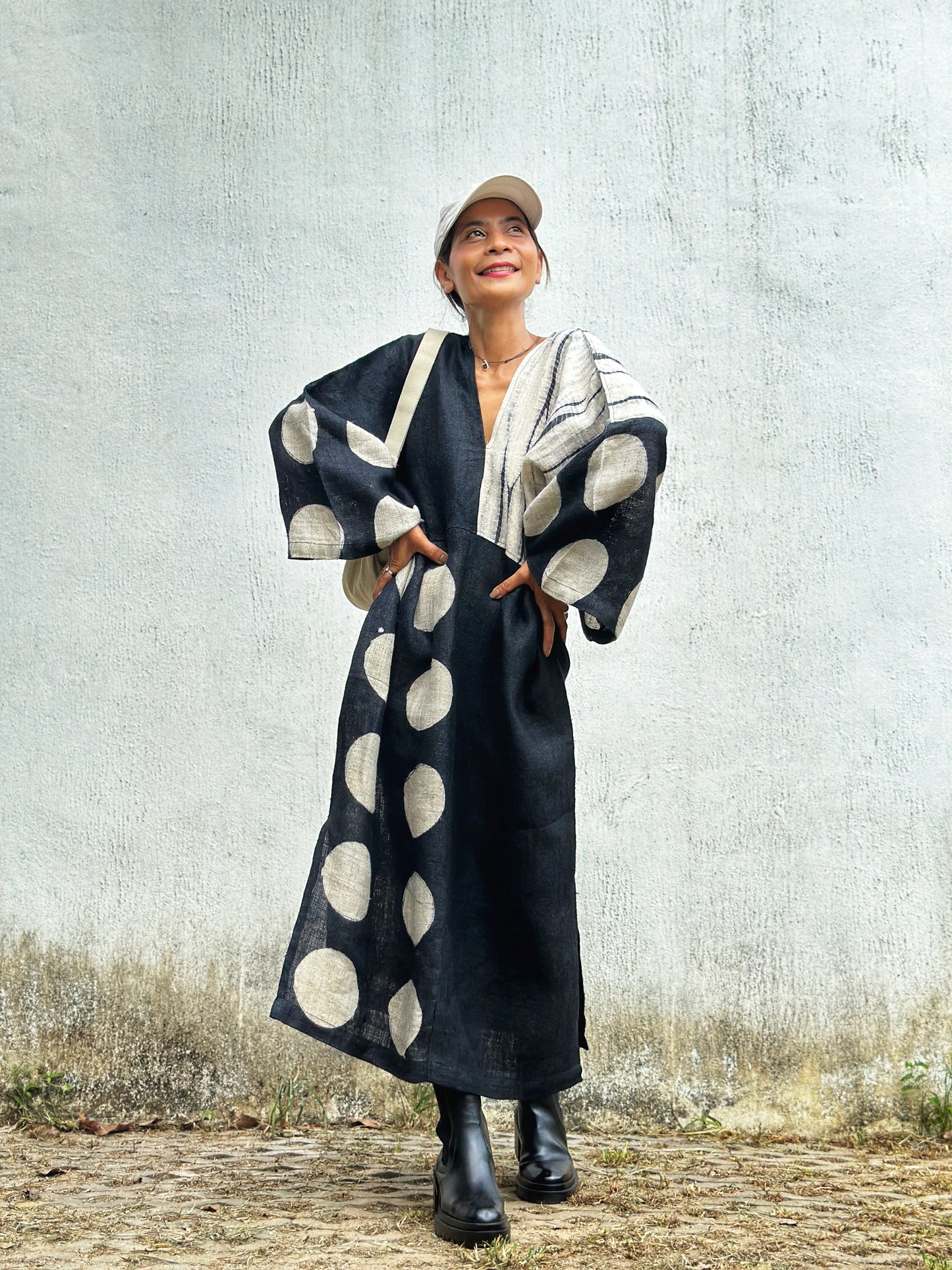 Kaftan dress (shibori and dot)