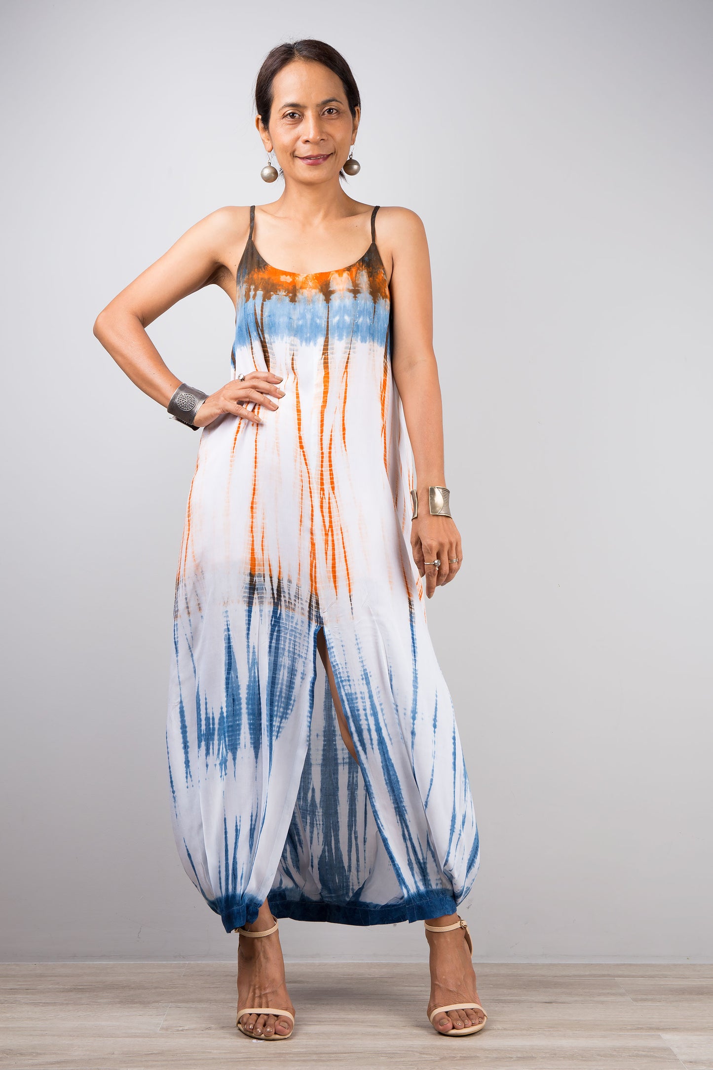 Tie dye dress with split