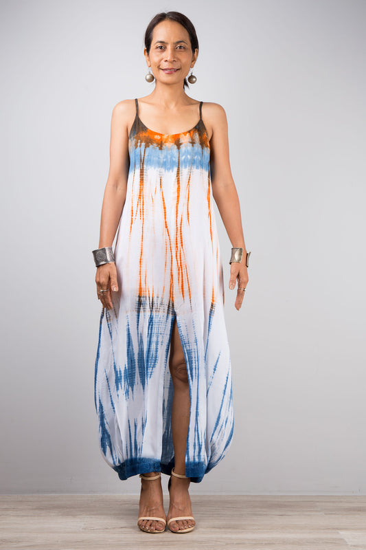 Tie dye dress with split