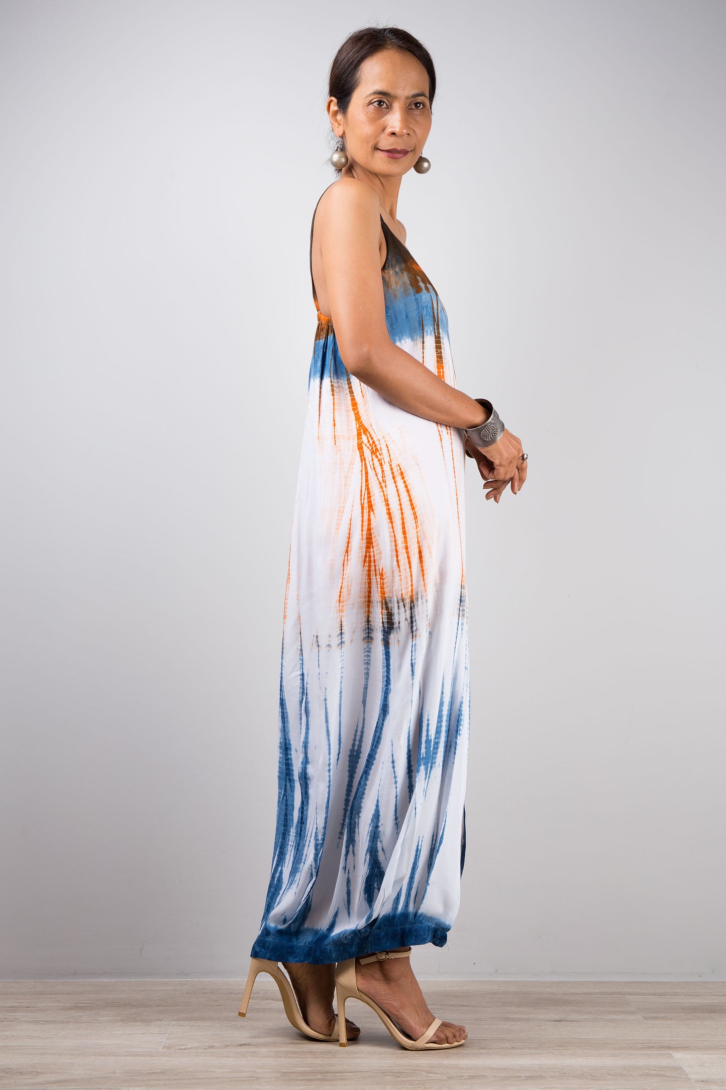 Tie dye dress with split