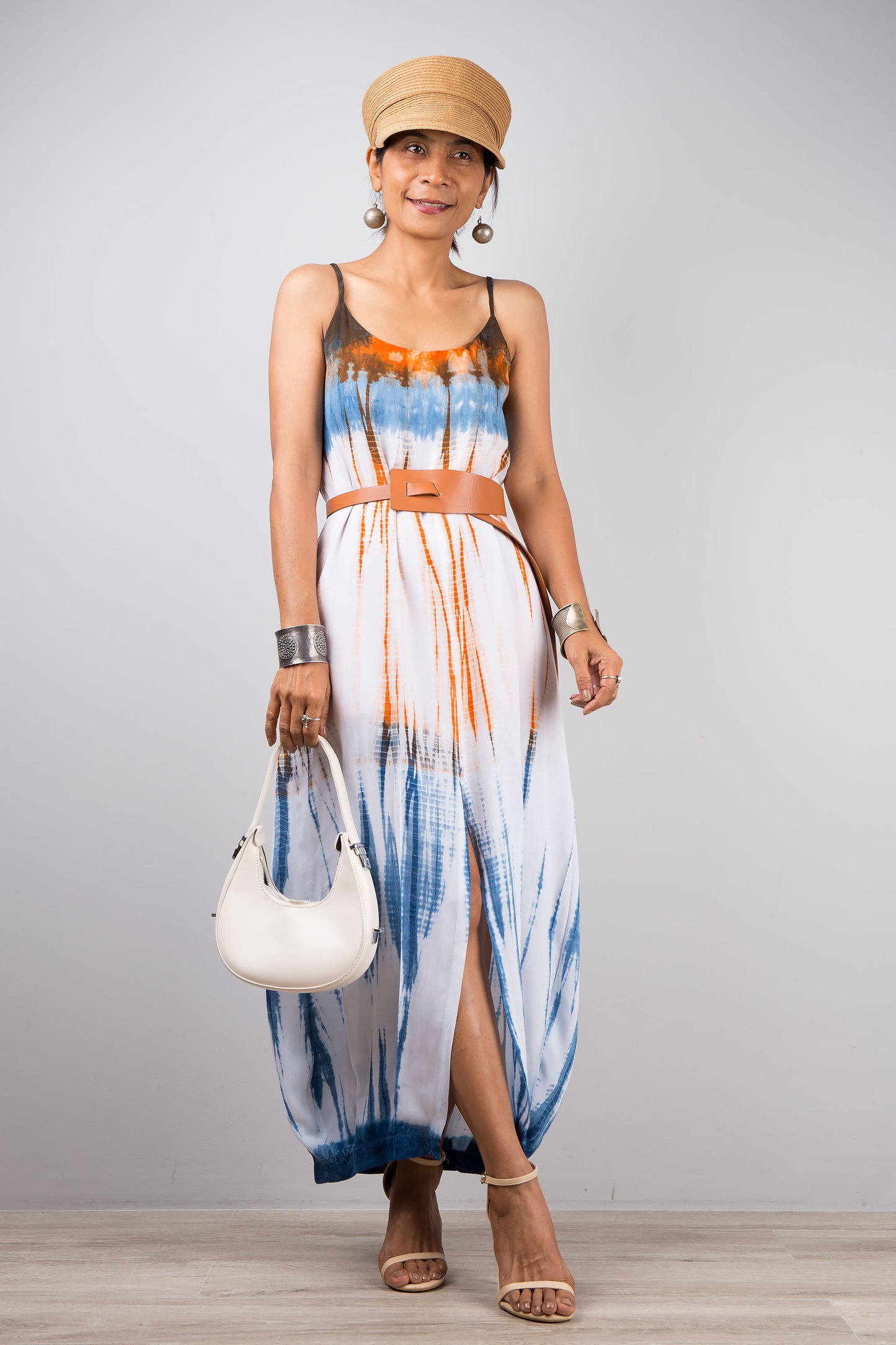 Tie dye dress with split