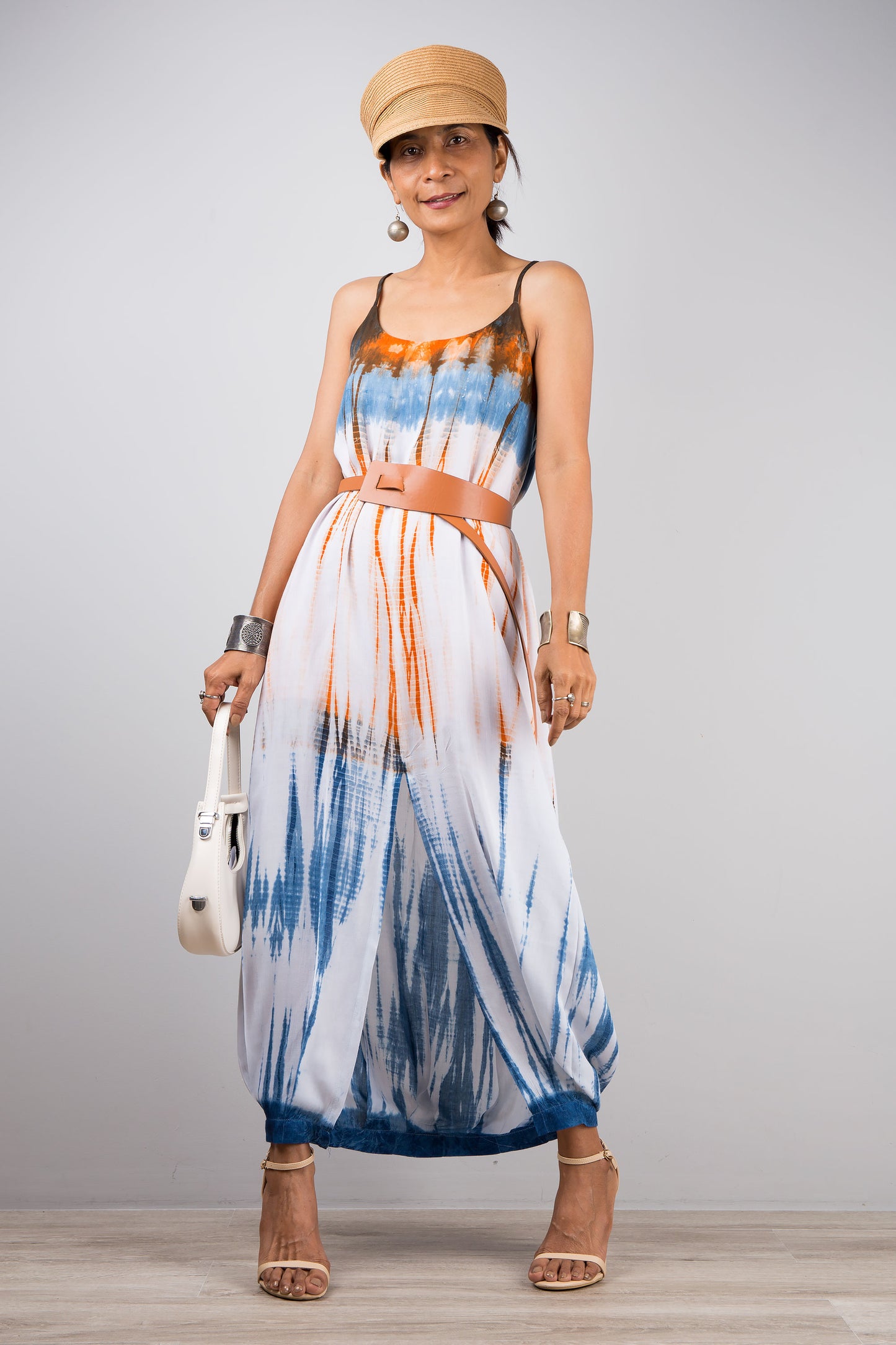 Tie dye dress with split