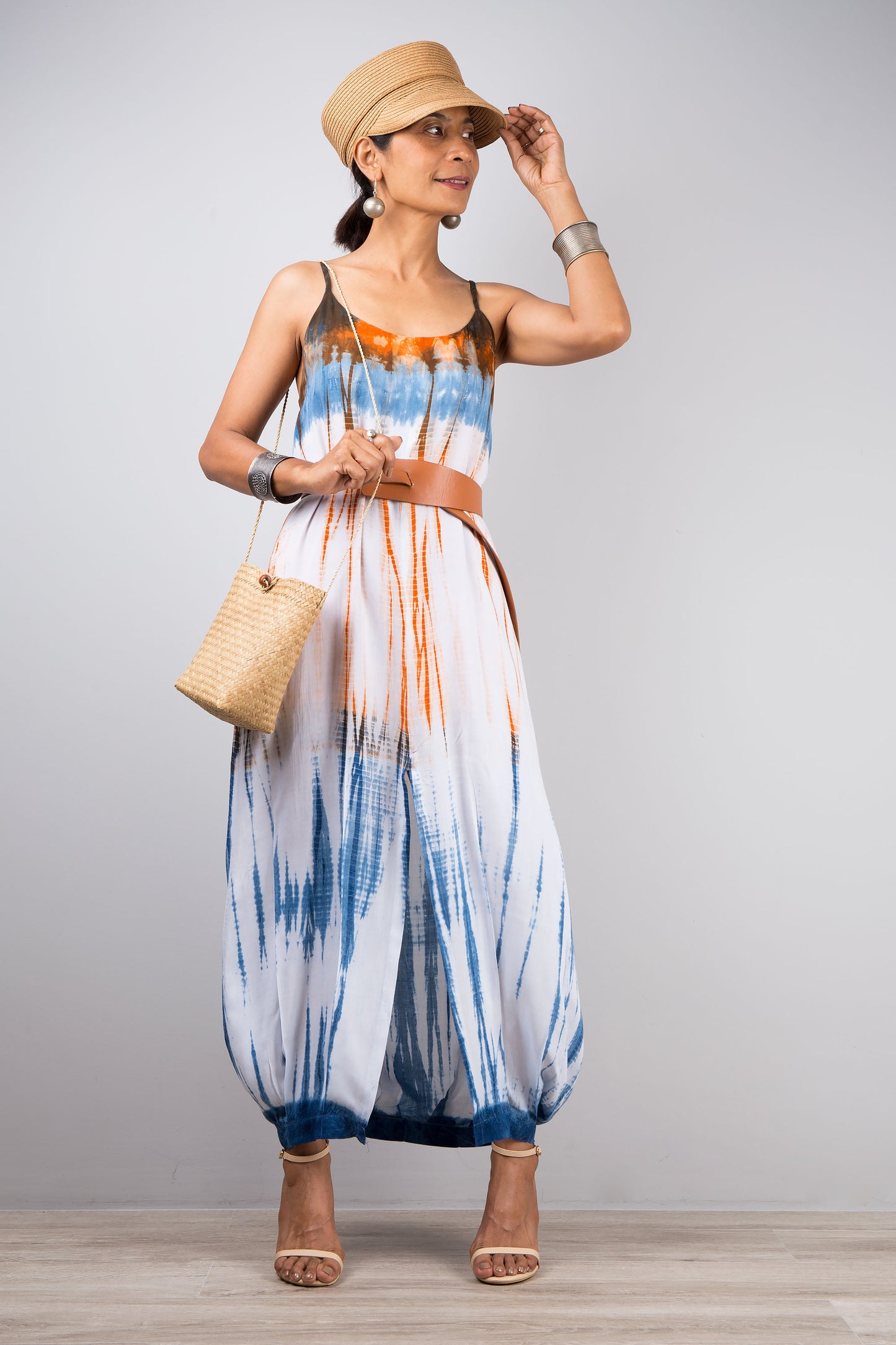 Tie dye dress with split