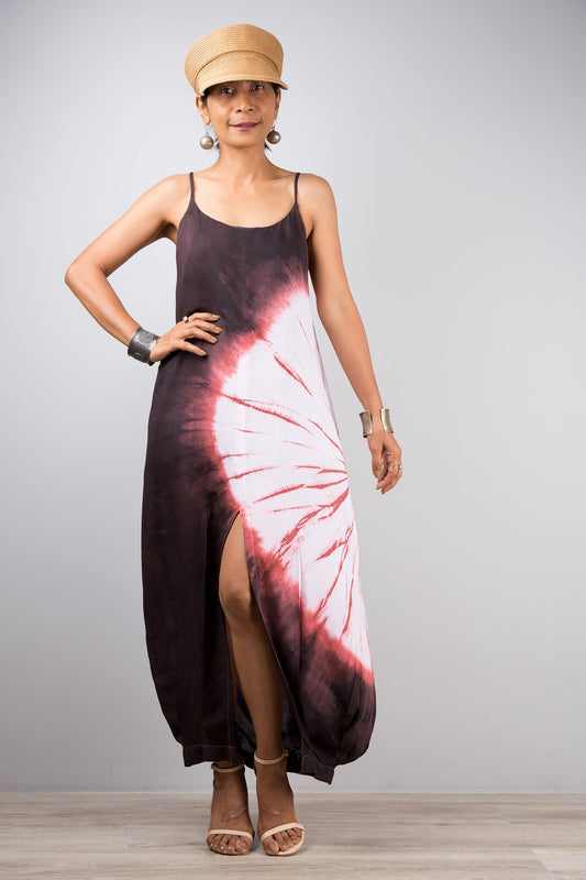 Tie dye dress with split