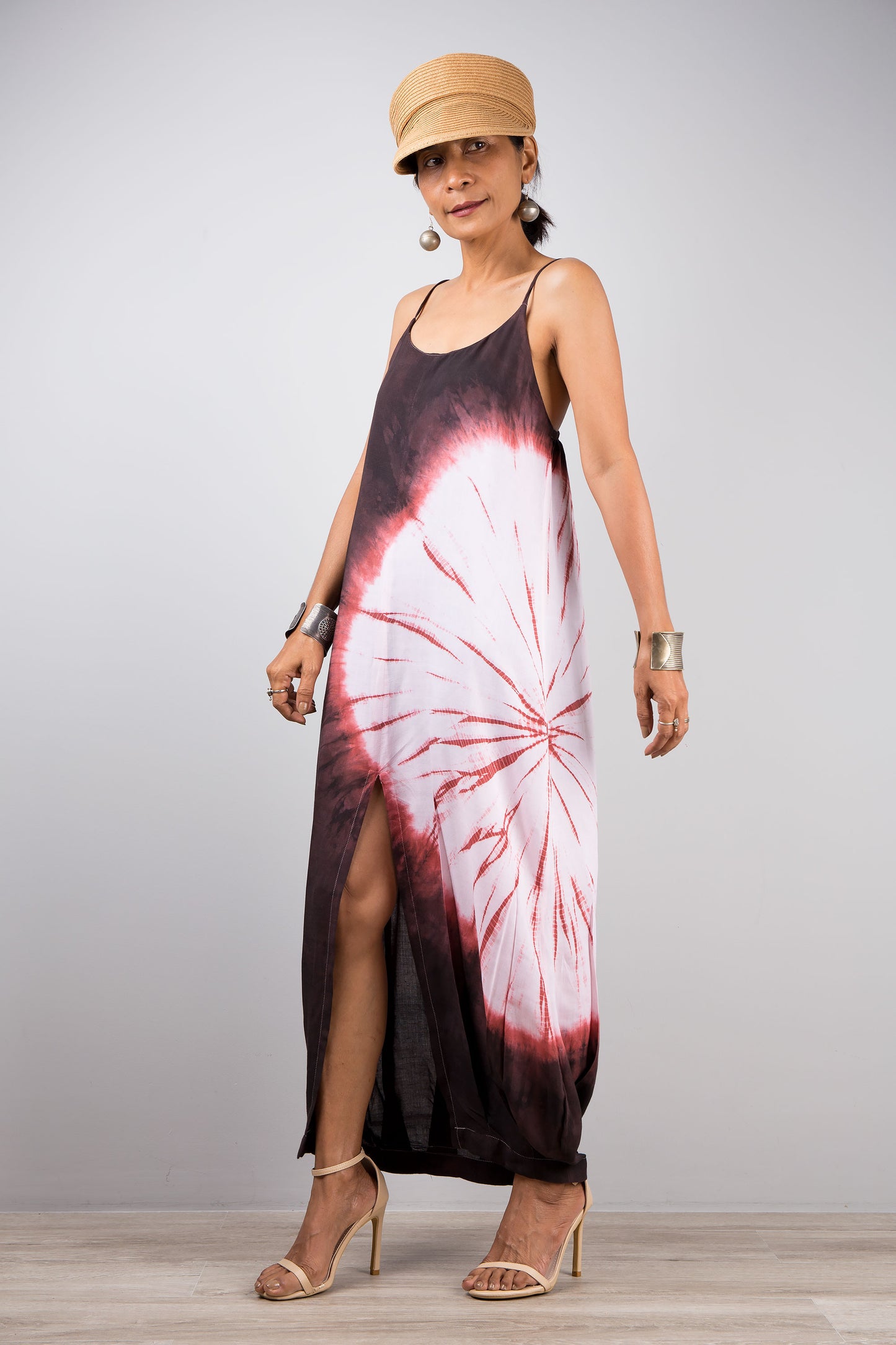 Tie dye dress with split