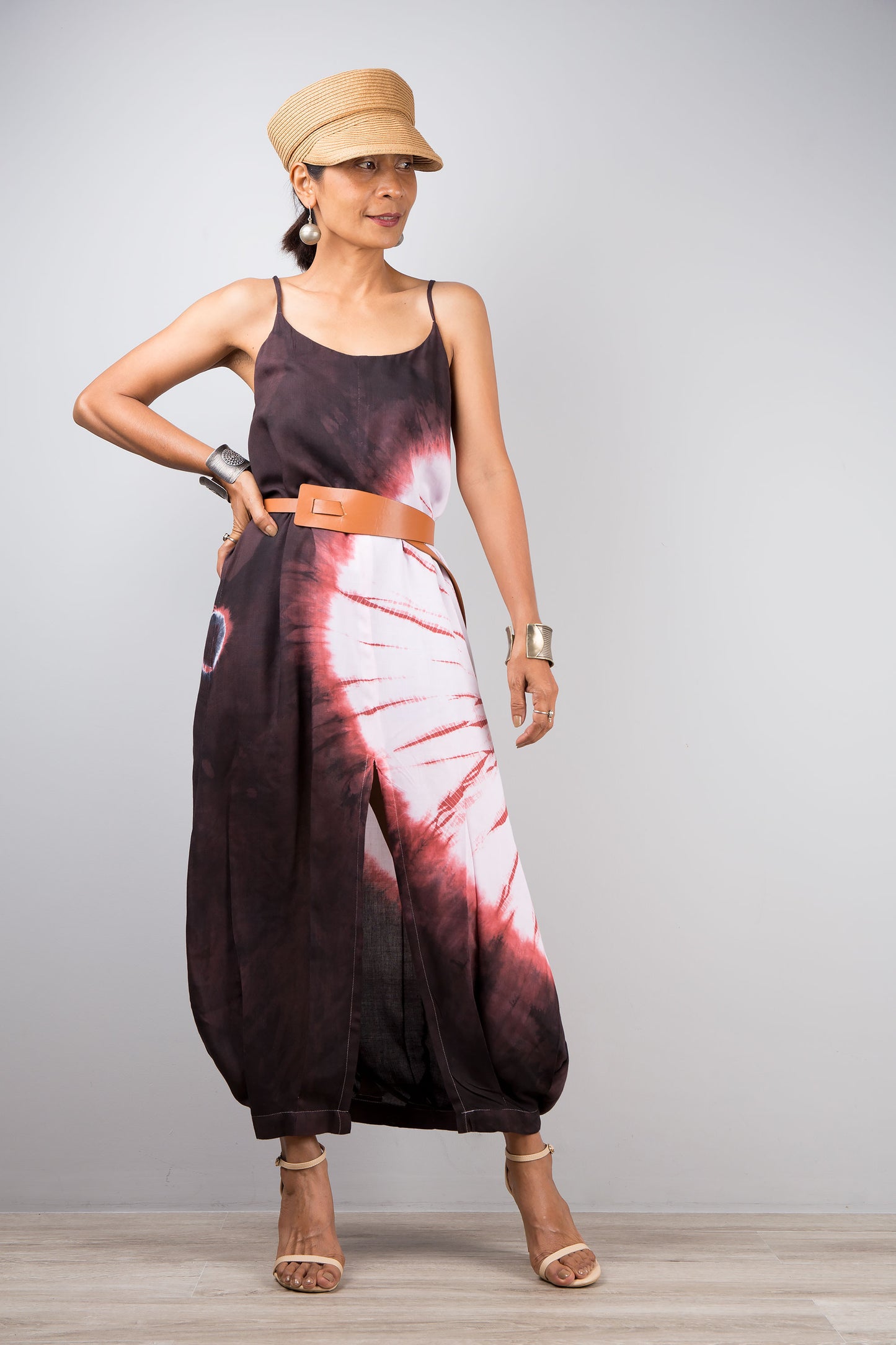 Tie dye dress with split