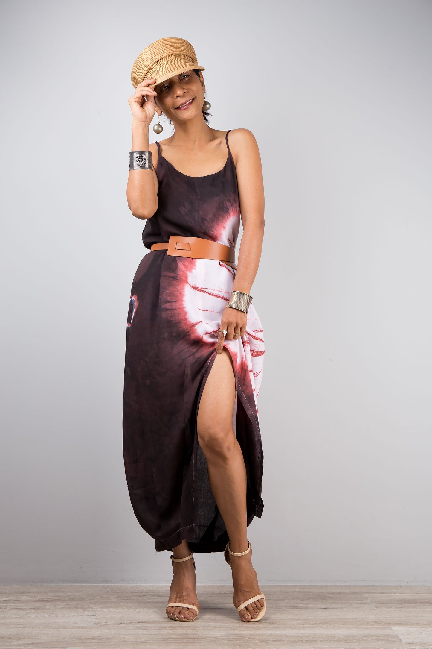 Tie dye dress with split