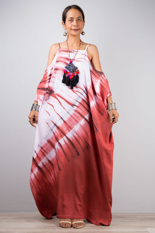 One of a kind, tie dye shibori kaftan dress by Nuichan