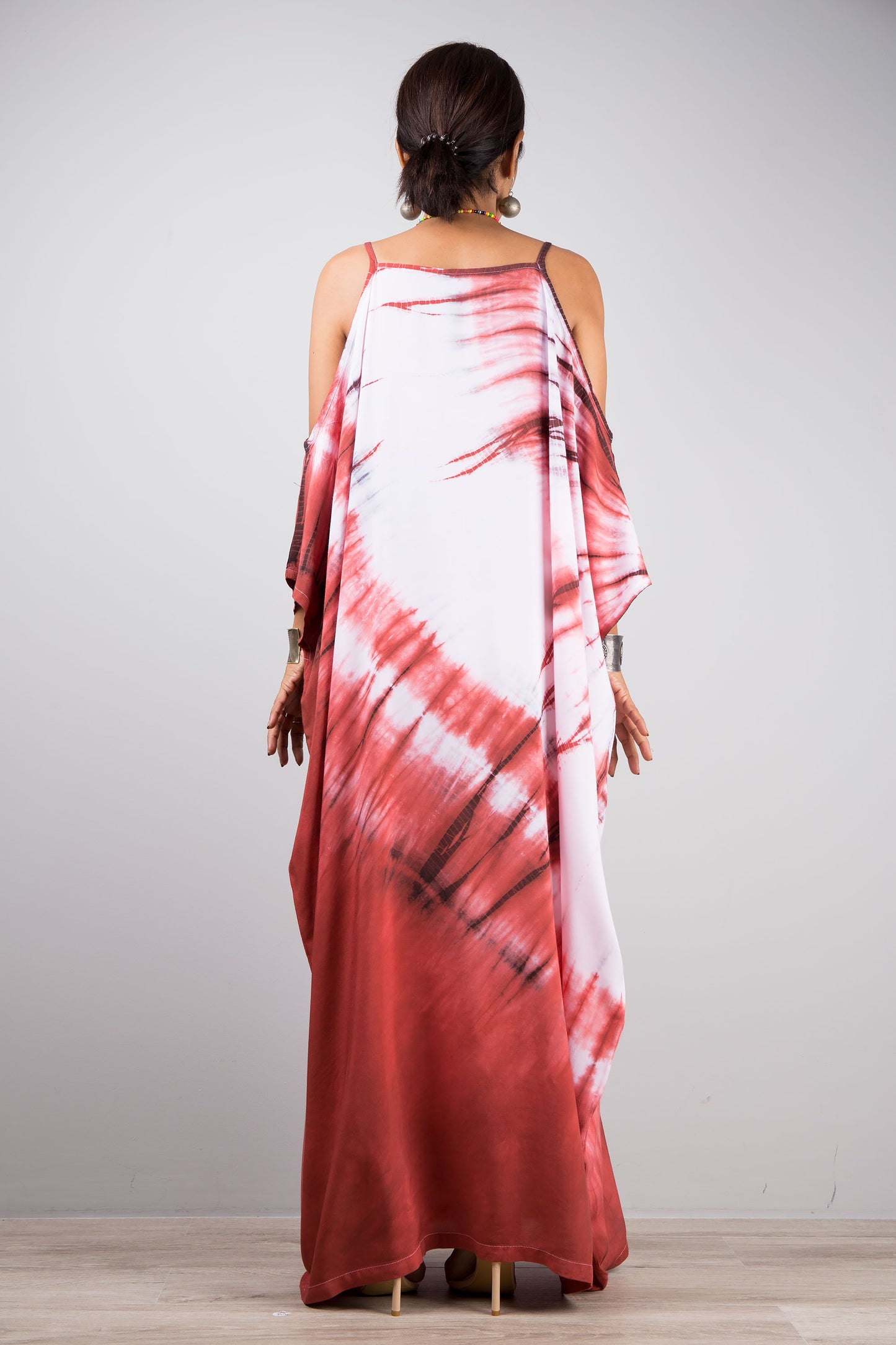 One of a kind, tie dye shibori kaftan dress by Nuichan