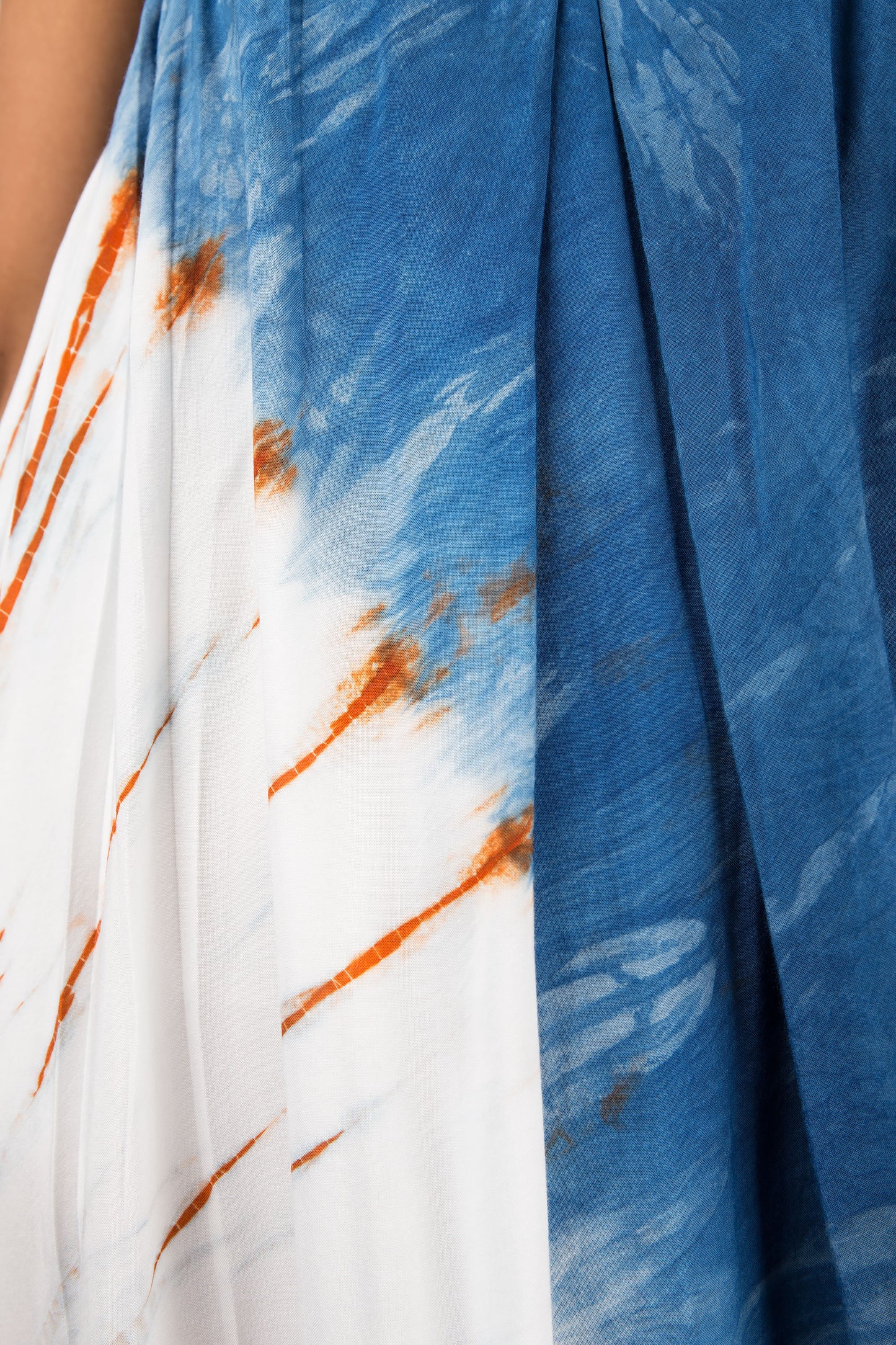 Indigo summer dress by Nuichan.  Blue tie dye shibori dress