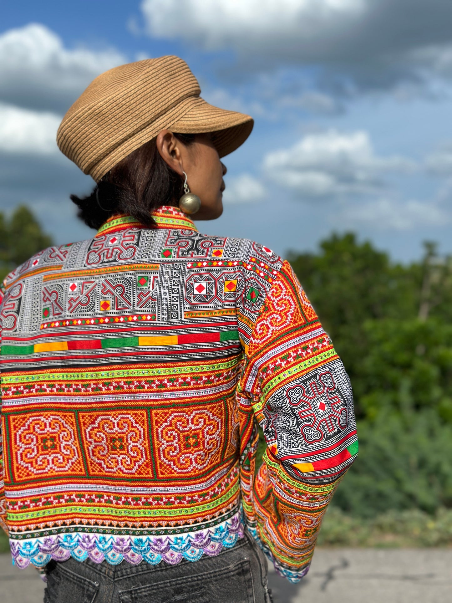 Hmong crop jacket