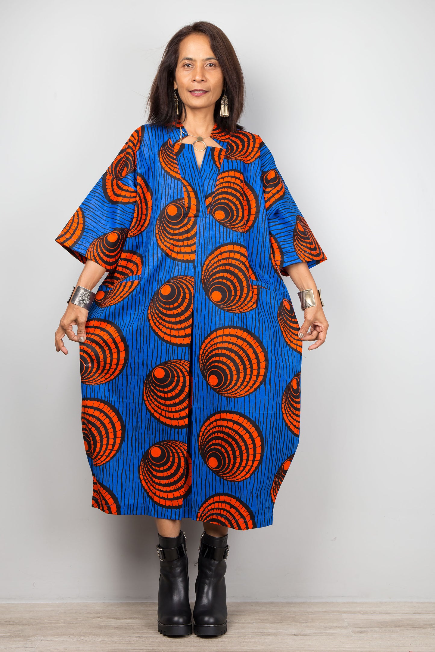 Ankara Cotton Kaftan dress - Dresses