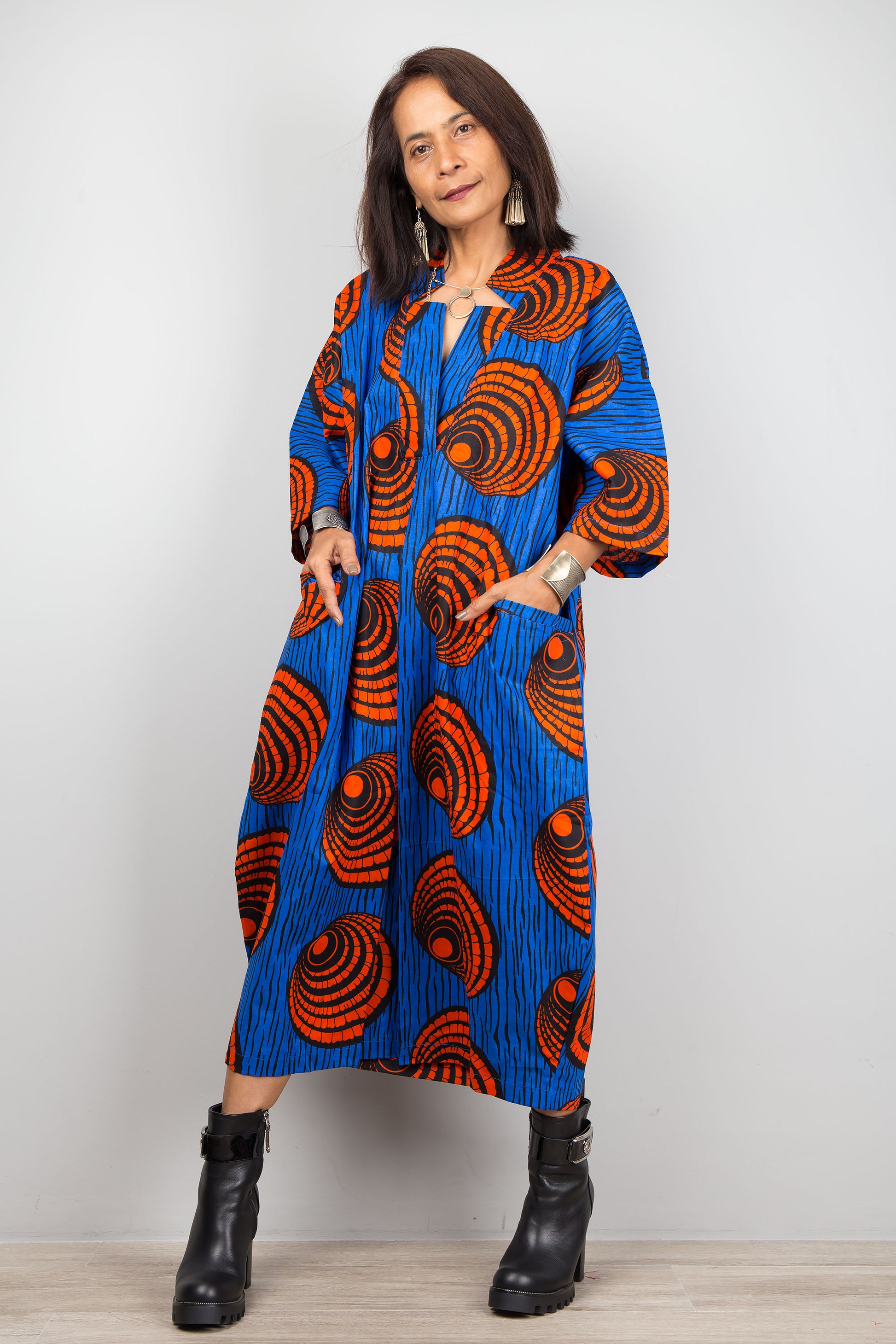 Ankara Cotton Kaftan dress - Dresses