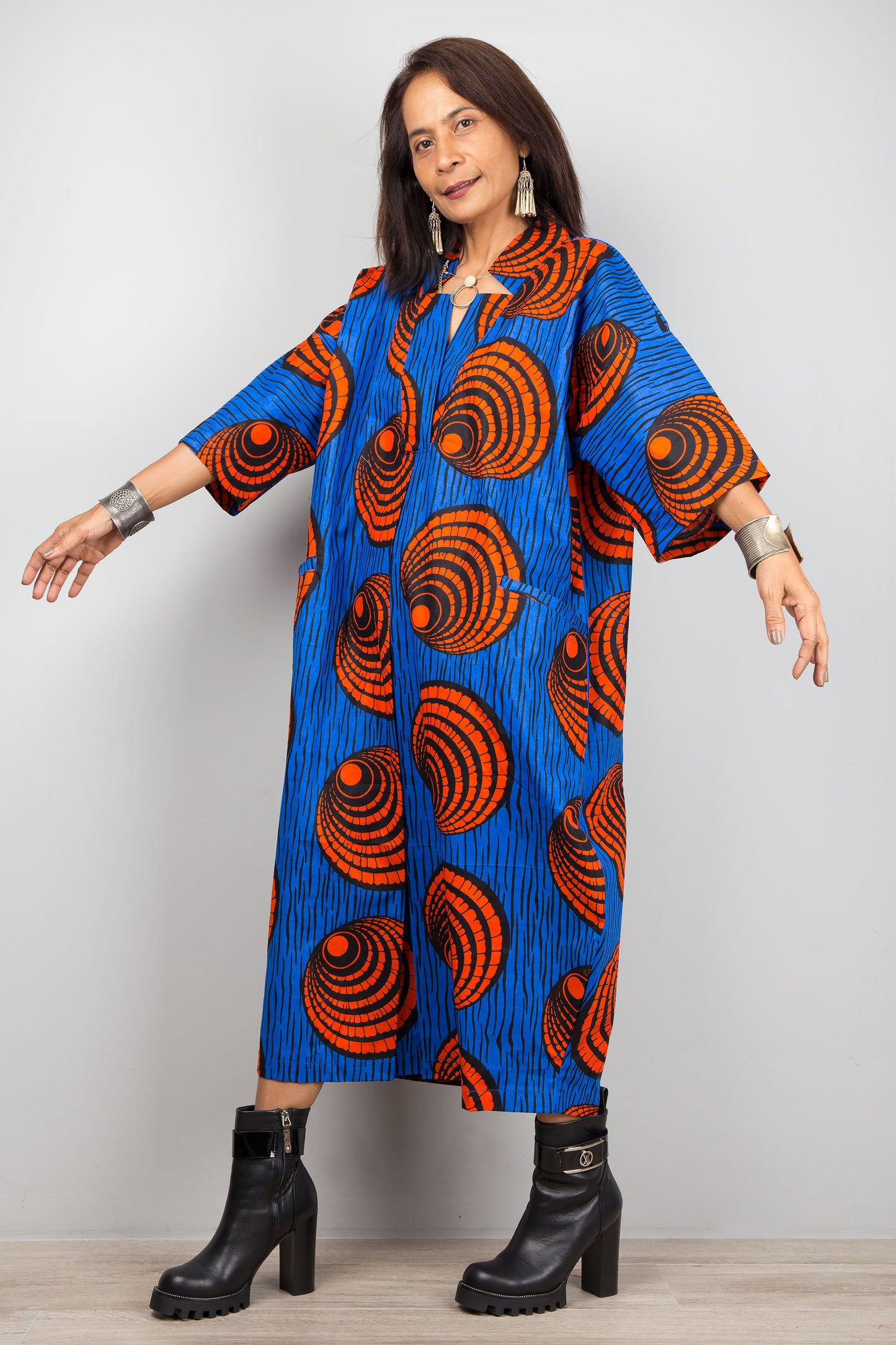 Ankara Cotton Kaftan dress - Dresses