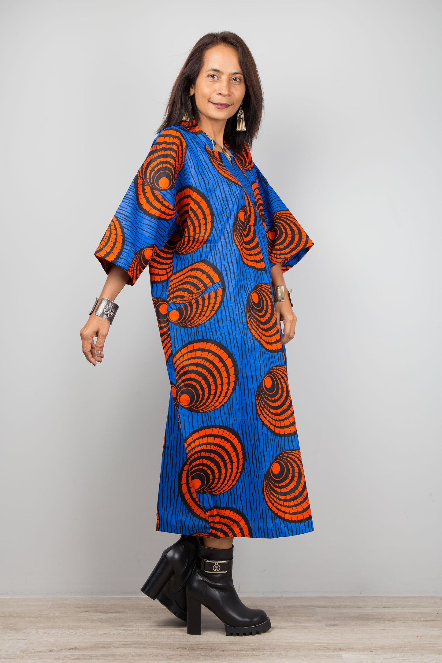 Ankara Cotton Kaftan dress - Dresses