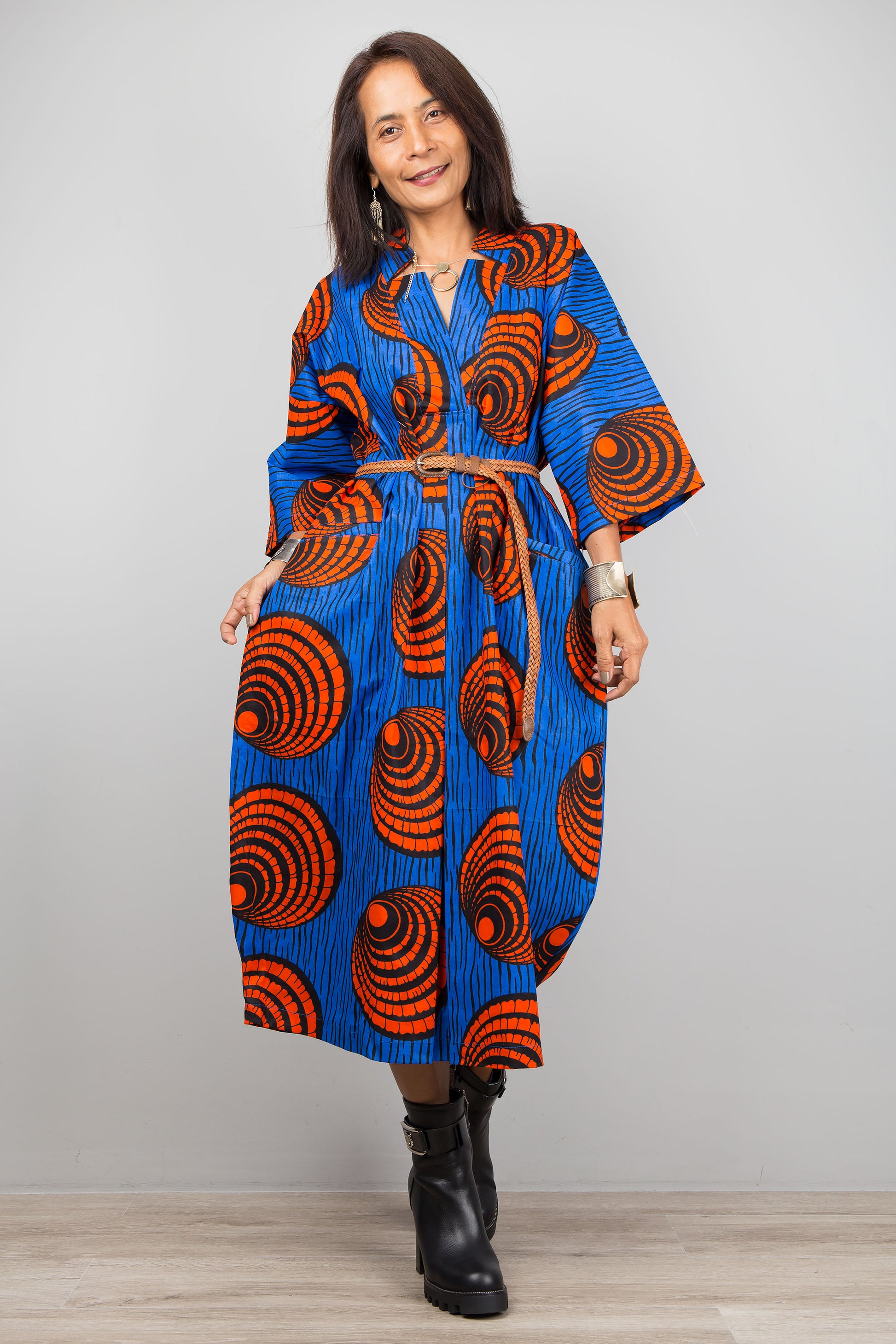 Ankara Cotton Kaftan dress - Dresses