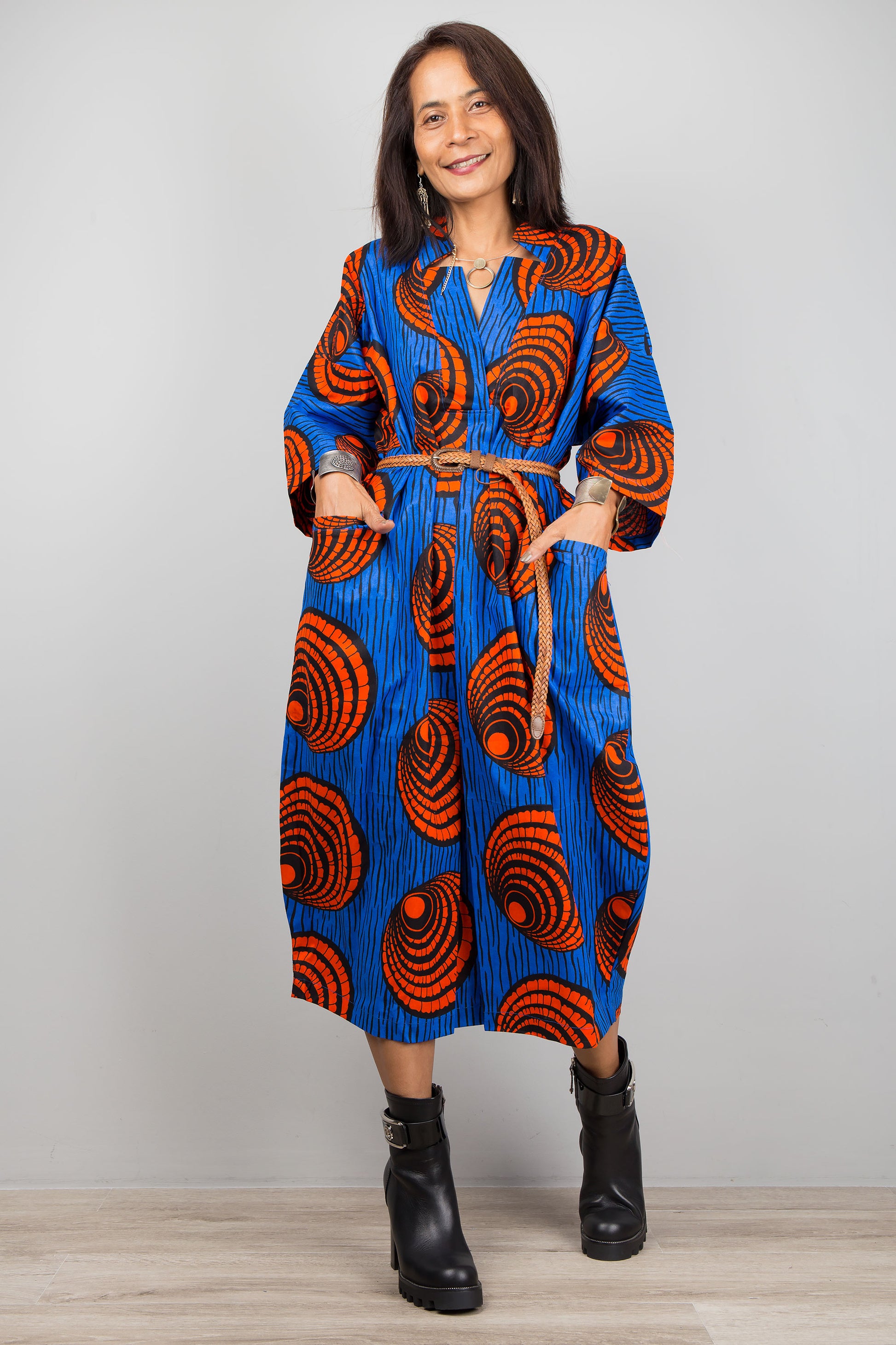 Ankara Cotton Kaftan dress - Dresses