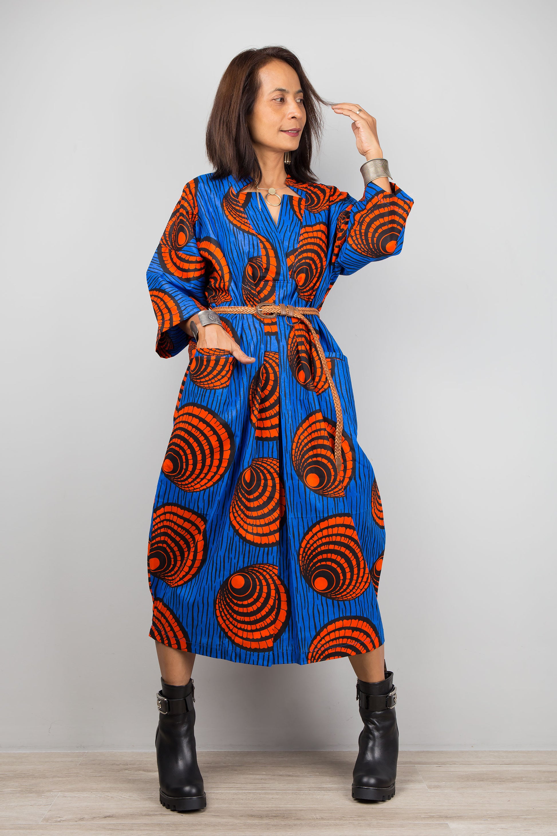 Ankara Cotton Kaftan dress - Dresses