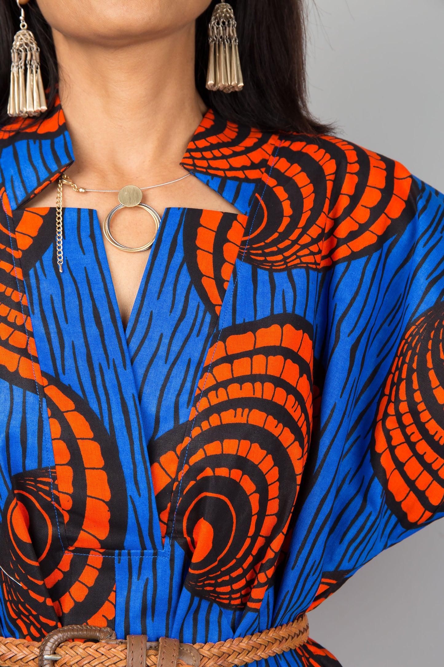 Ankara Cotton Kaftan dress - Dresses