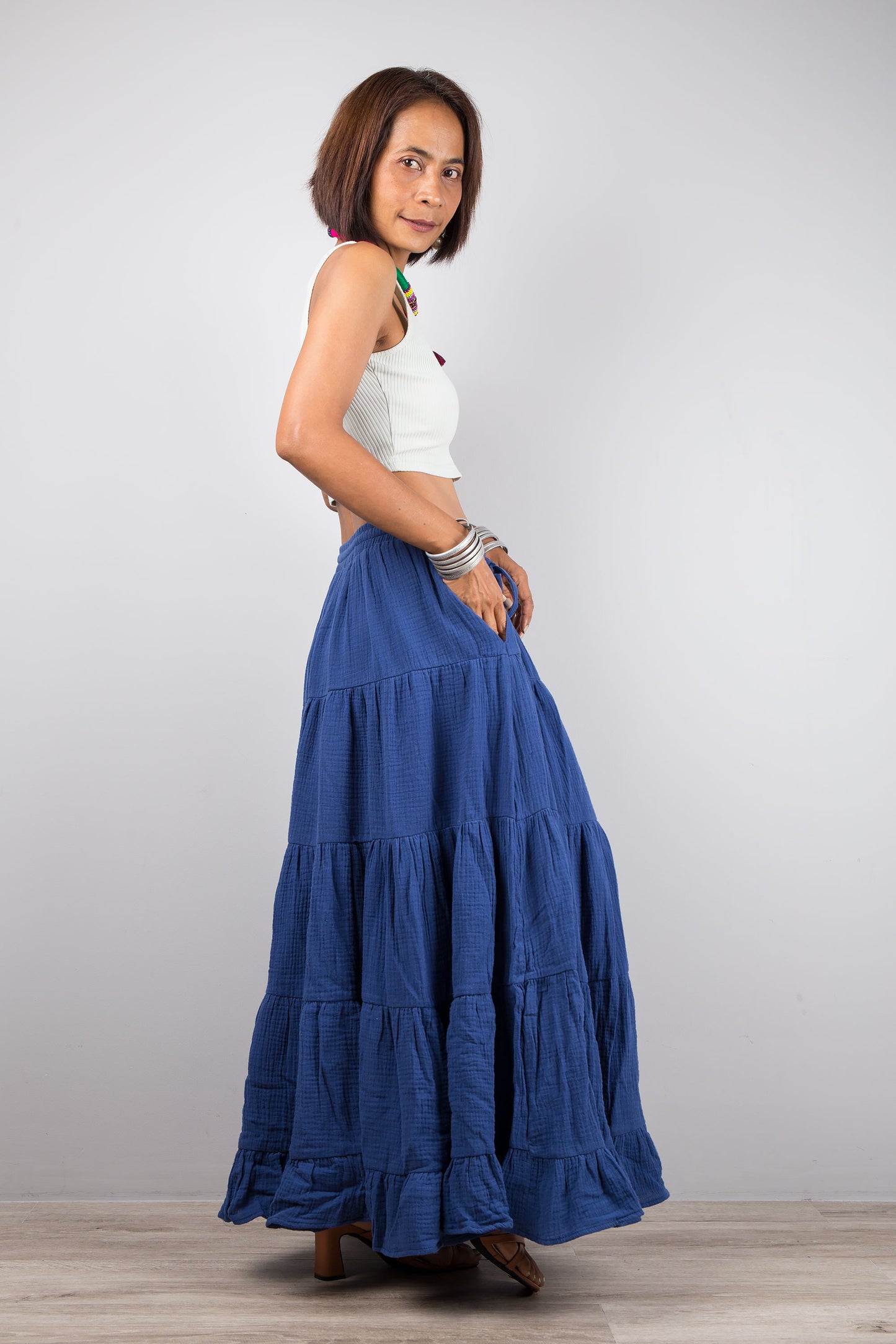 Blue maxi skirt