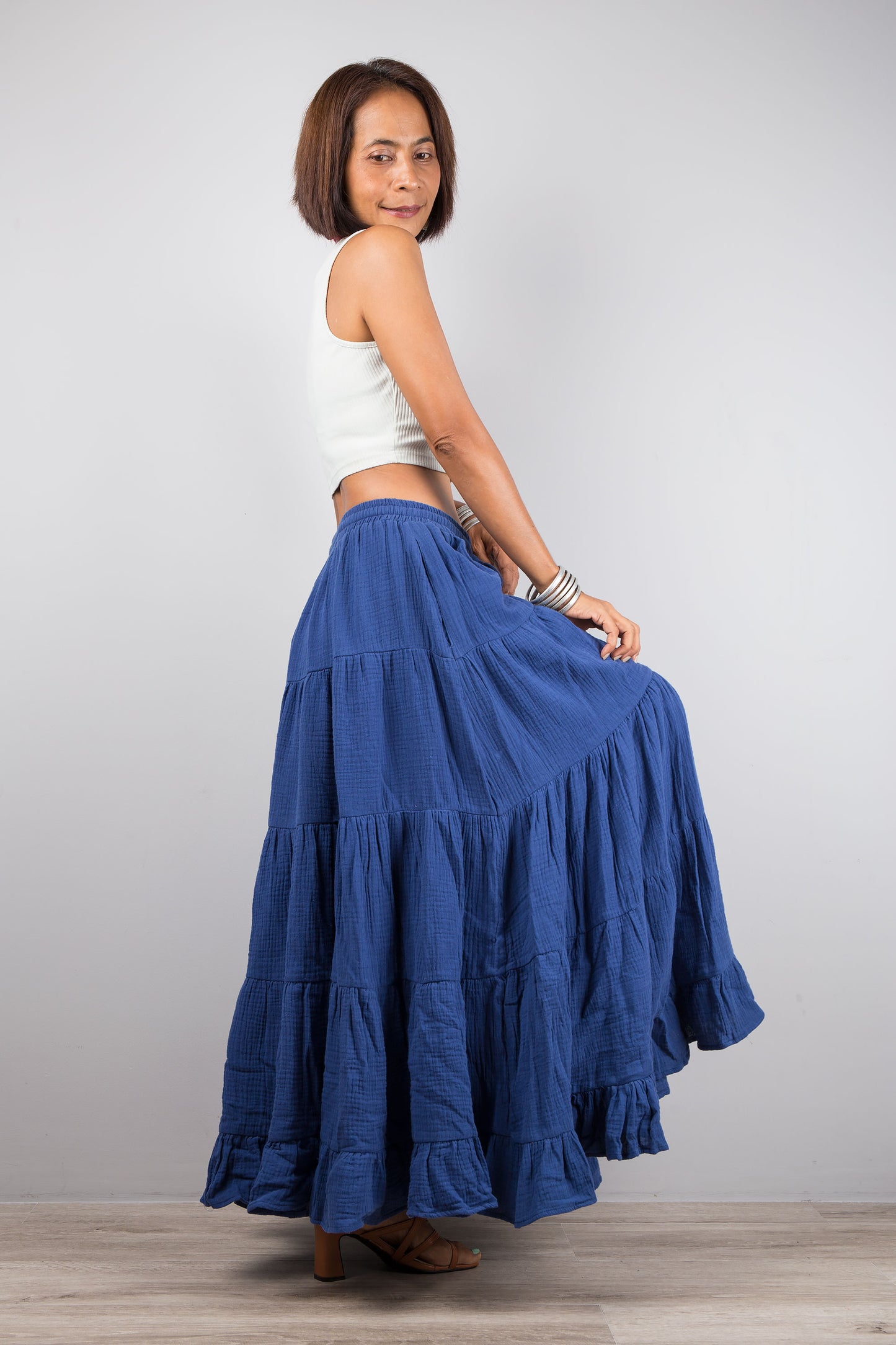 Blue maxi skirt