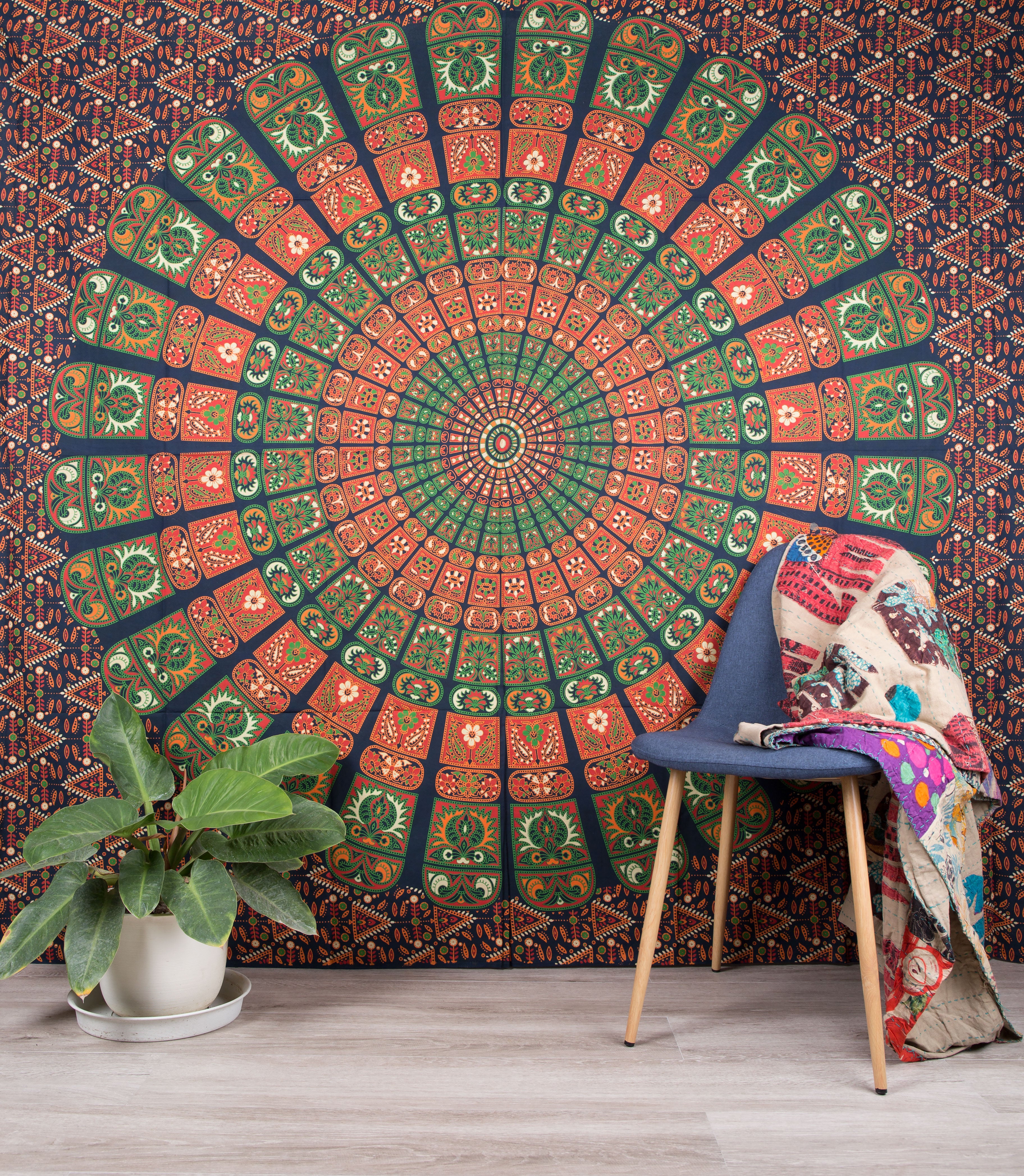 Peacock mandala tapestry sale