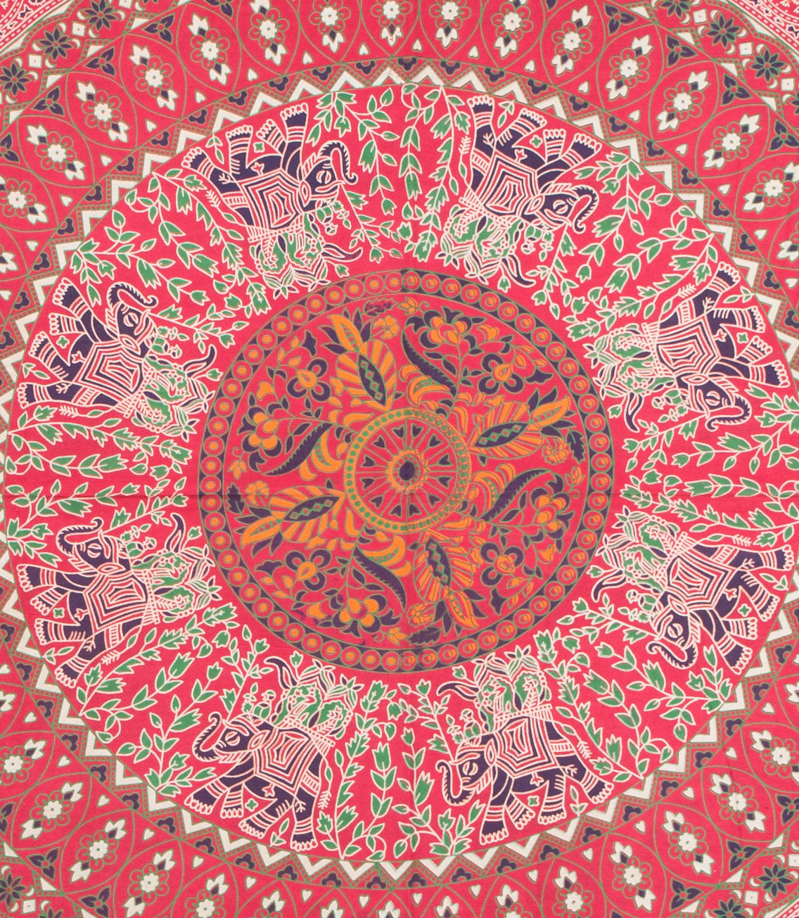 Red Elephant print Mandala