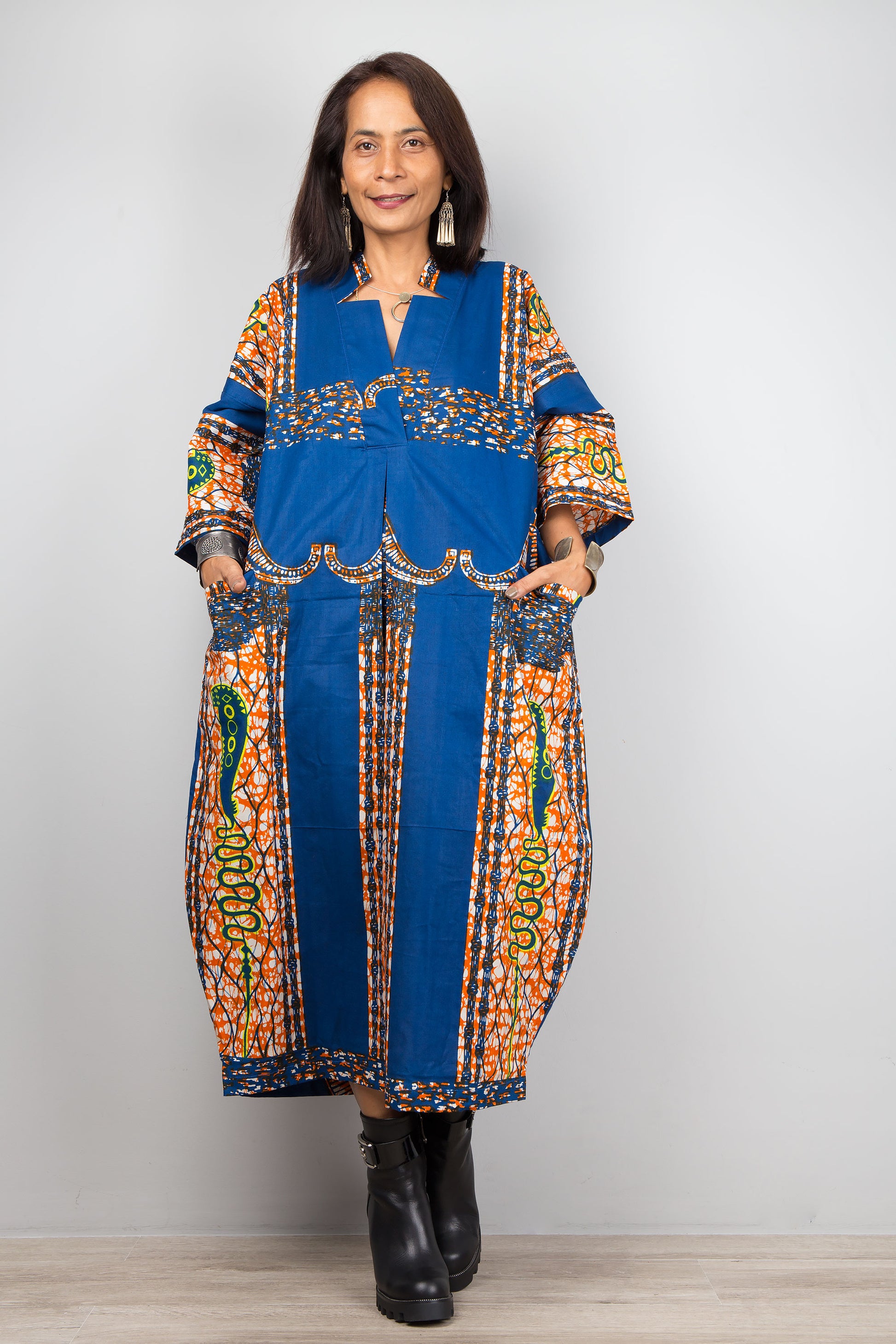 Blue Ankara dress - Cotton Dress with African print