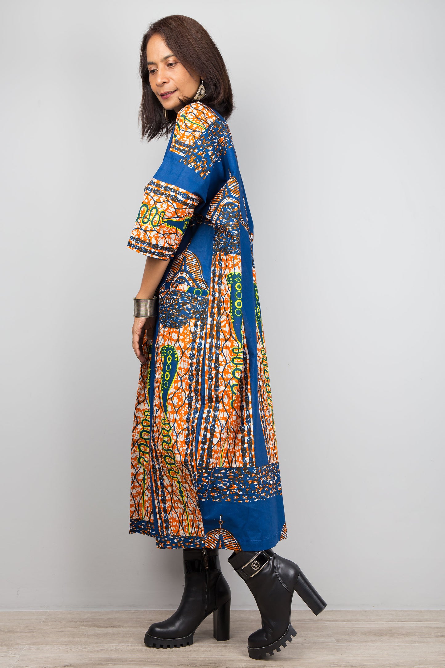 Ankara cotton dress - Side view