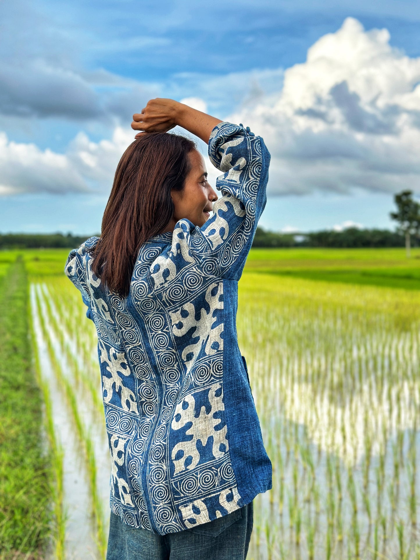 Blue hemp blazer