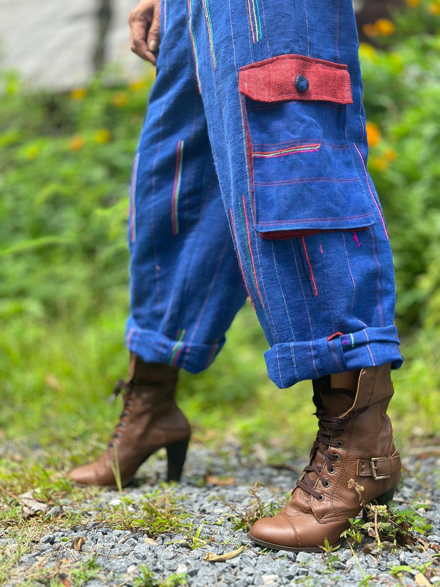 Blue hemp pants