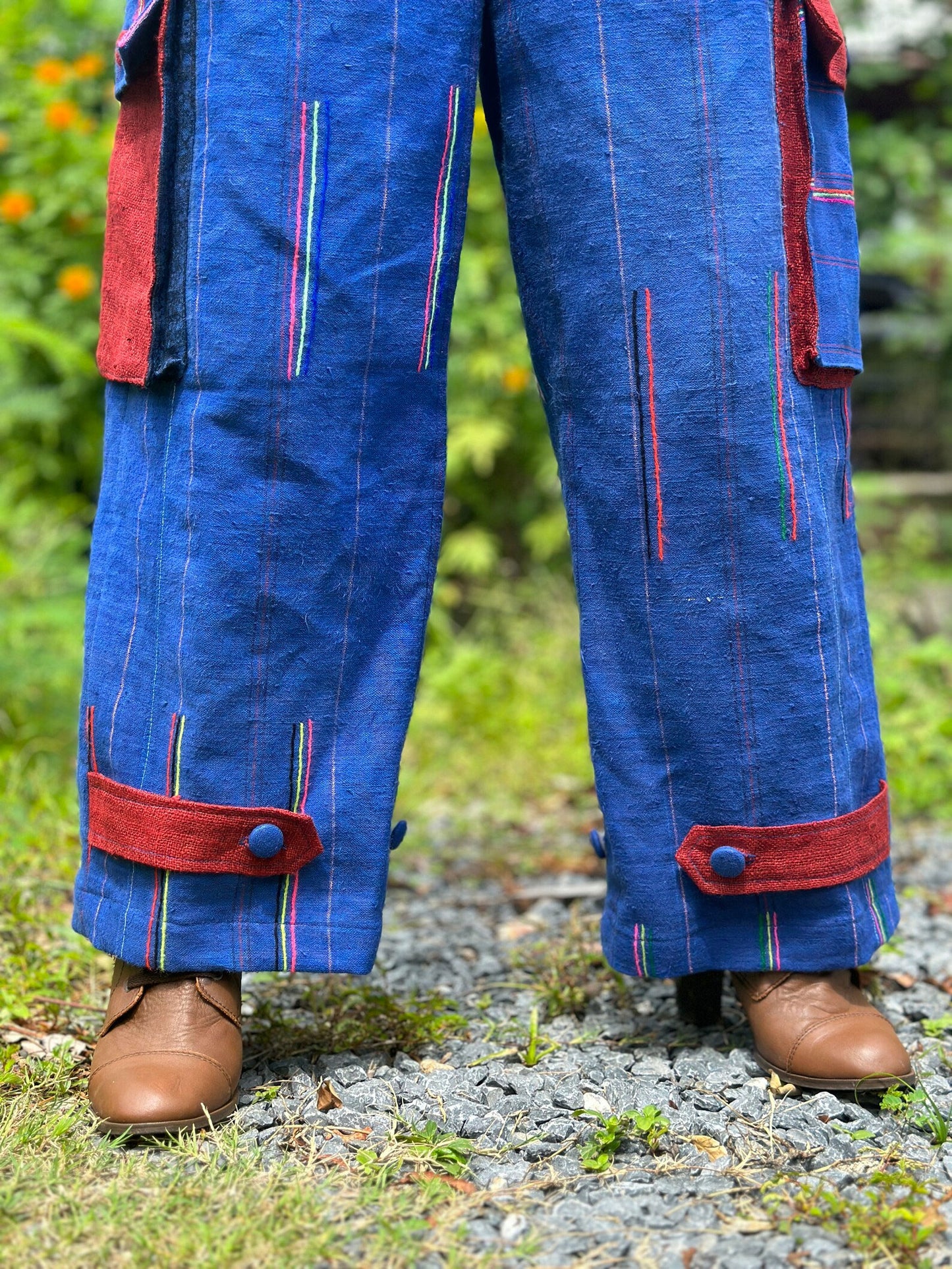 Blue hemp pants