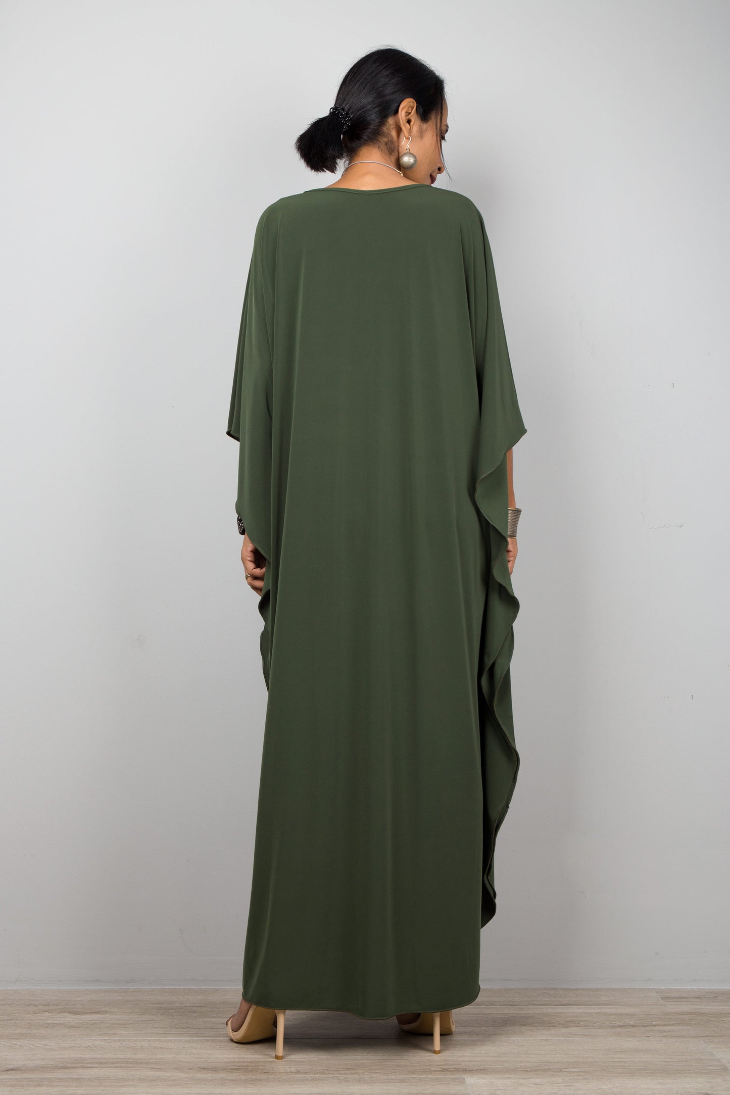 Green Kaftan Dress for Petite