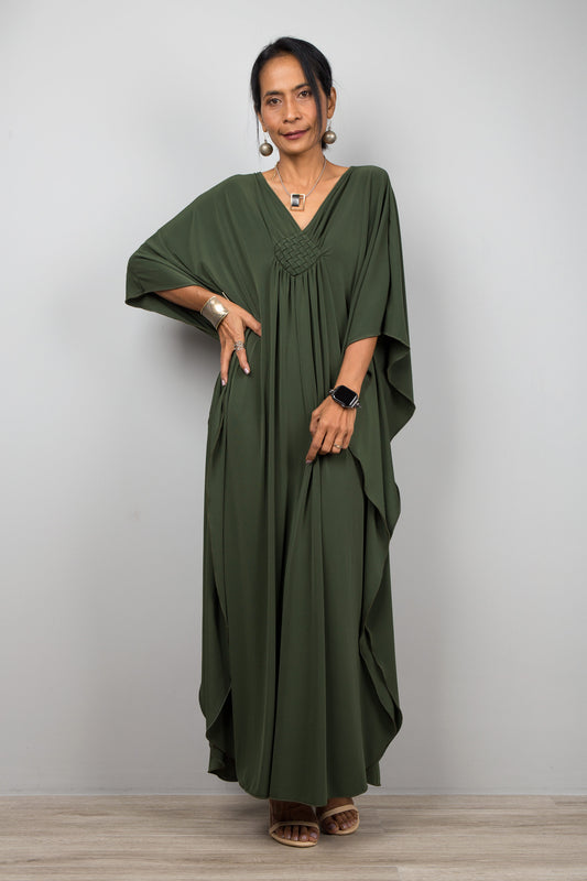 Green Kaftan Dress for Petite