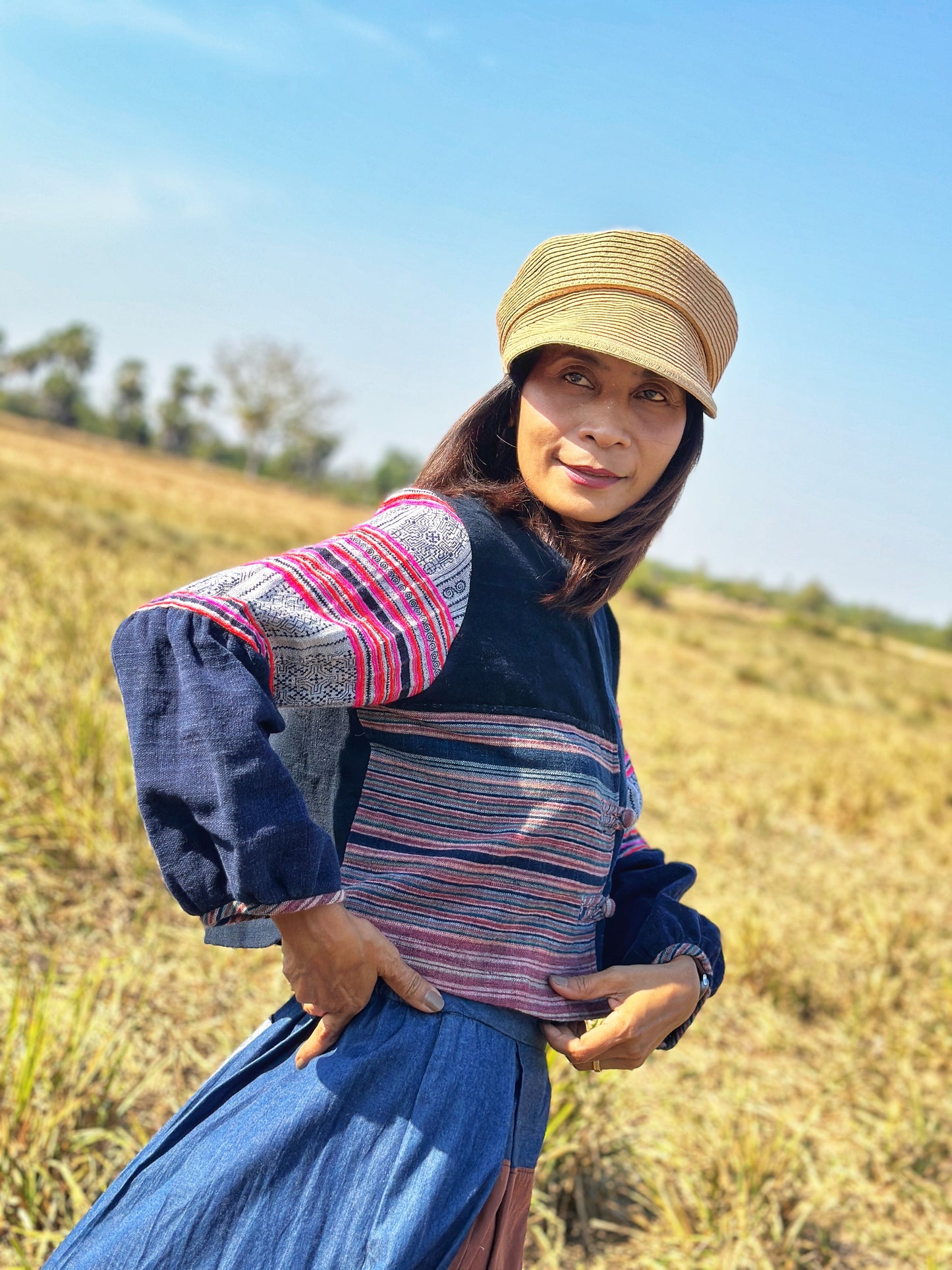 Patchwork blouse top