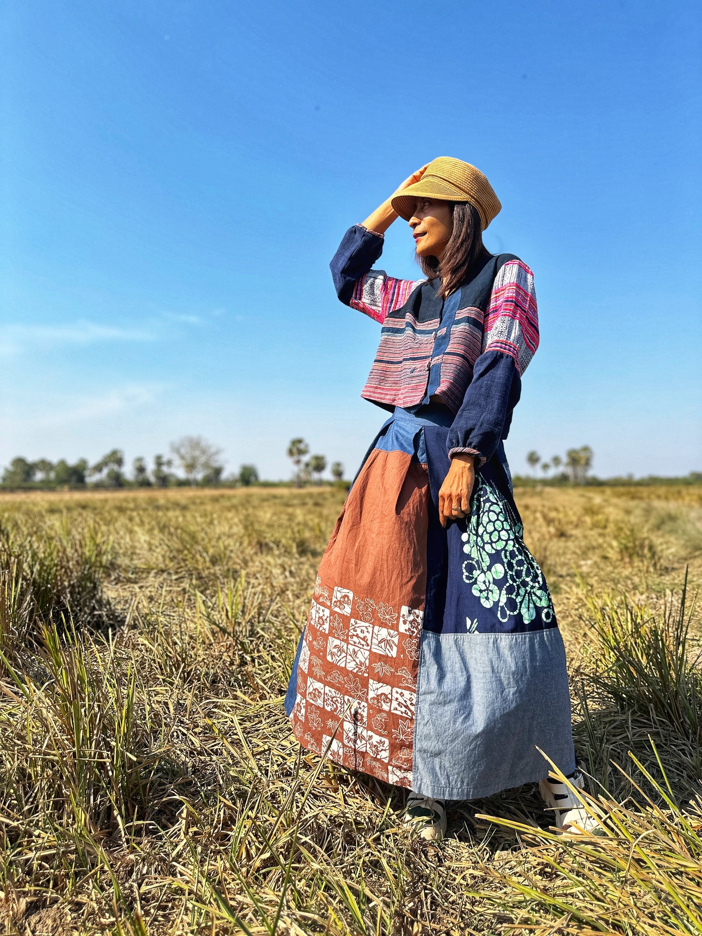 Patchwork blouse top