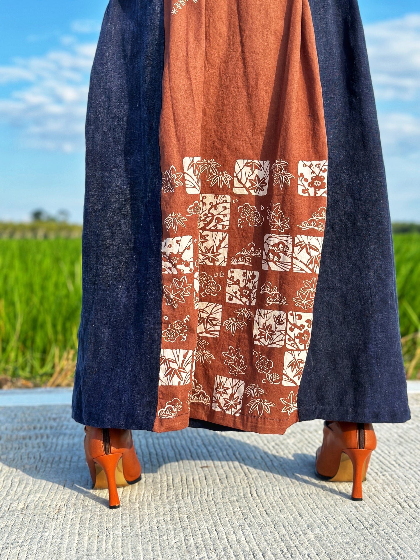 Patchwork Skirt with Embroidery